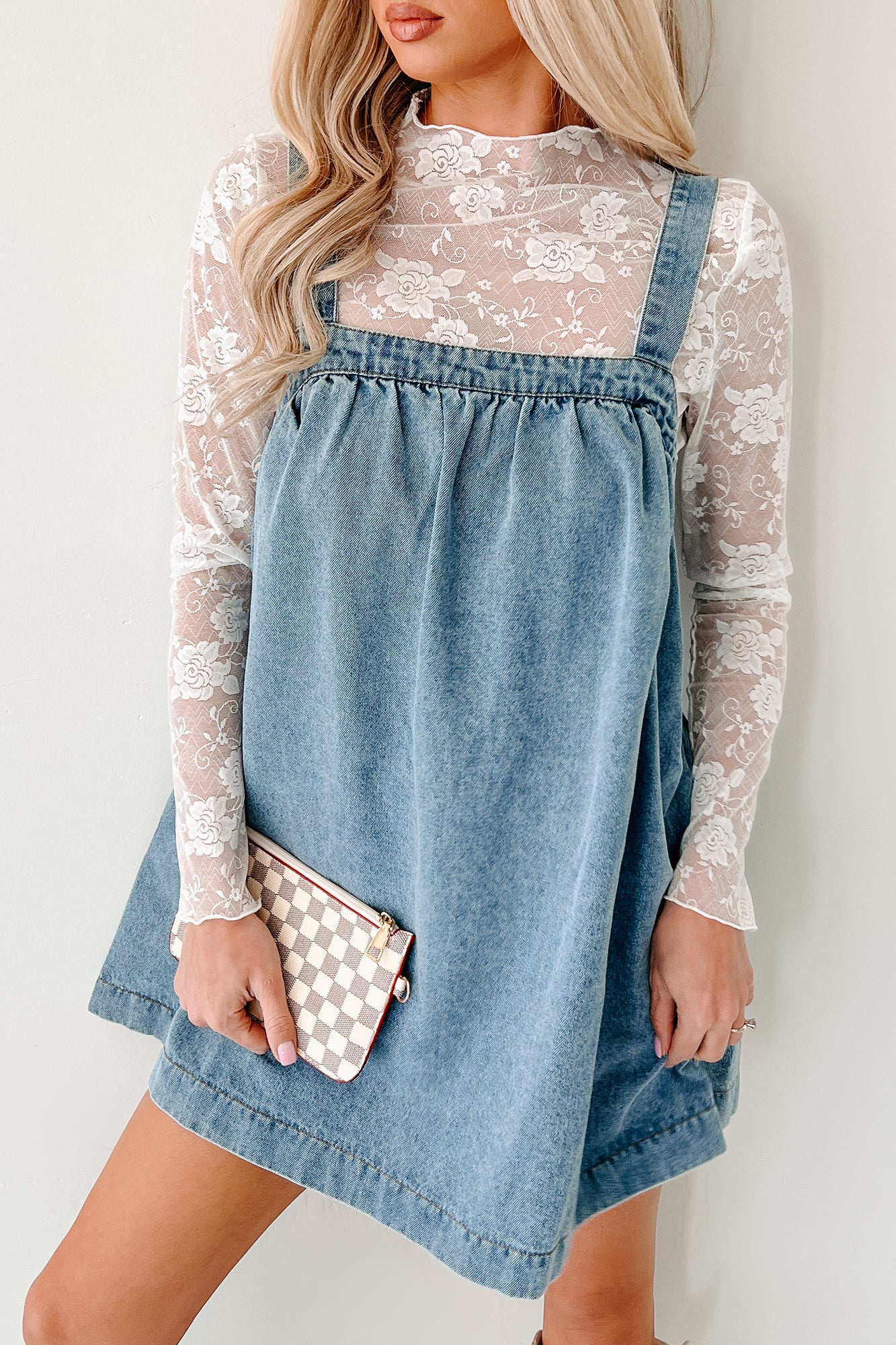 Day By Day Sleeveless Babydoll Mini Dress (Denim)-The Formal Wear