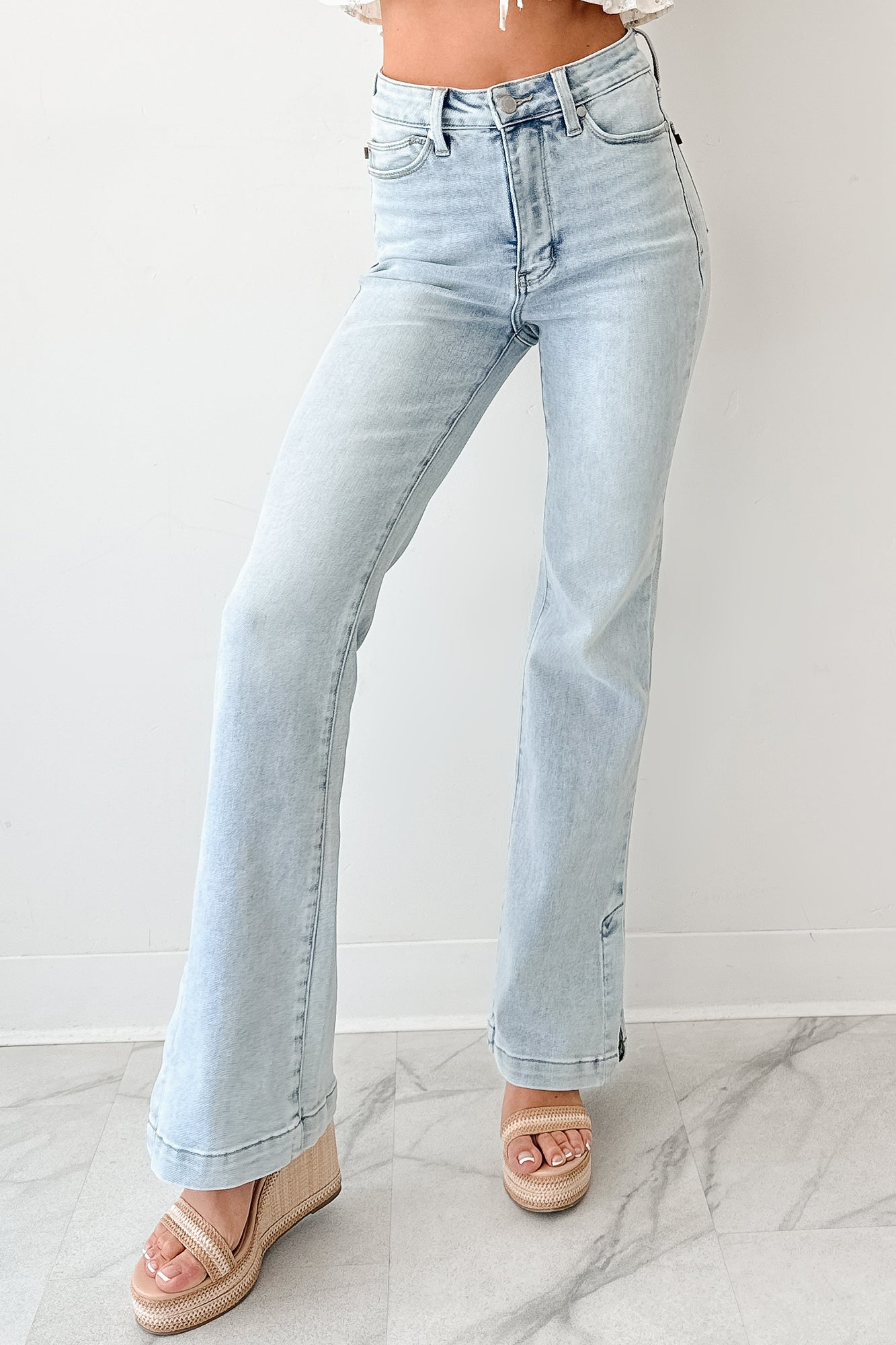 Brooke Tummy Control Bootcut Judy Blue Jeans (Light)-The Formal Wear