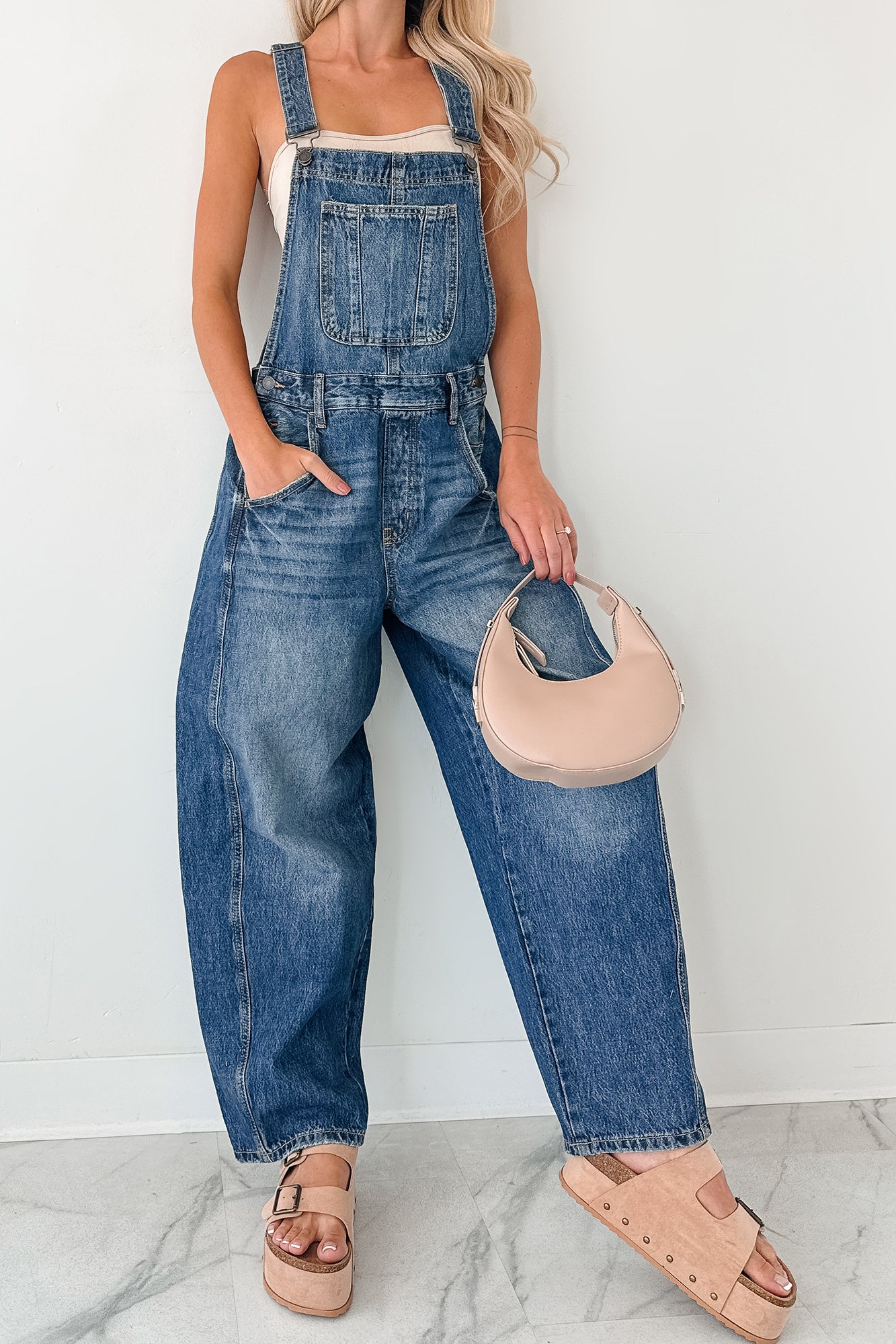 Said & Done Cello Barrel Denim Overalls (Medium)-The Formal Wear