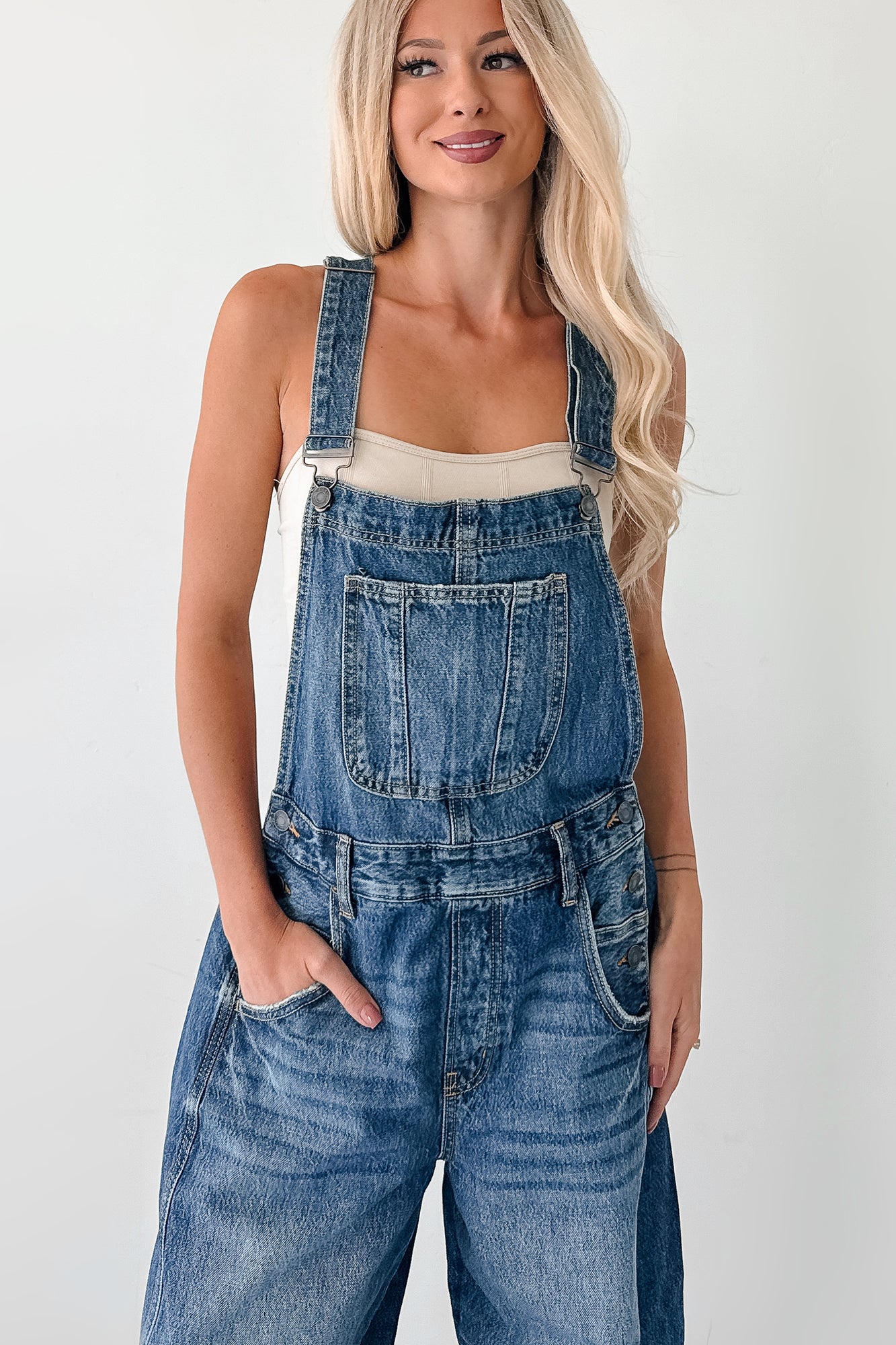 Said & Done Cello Barrel Denim Overalls (Medium)-The Formal Wear