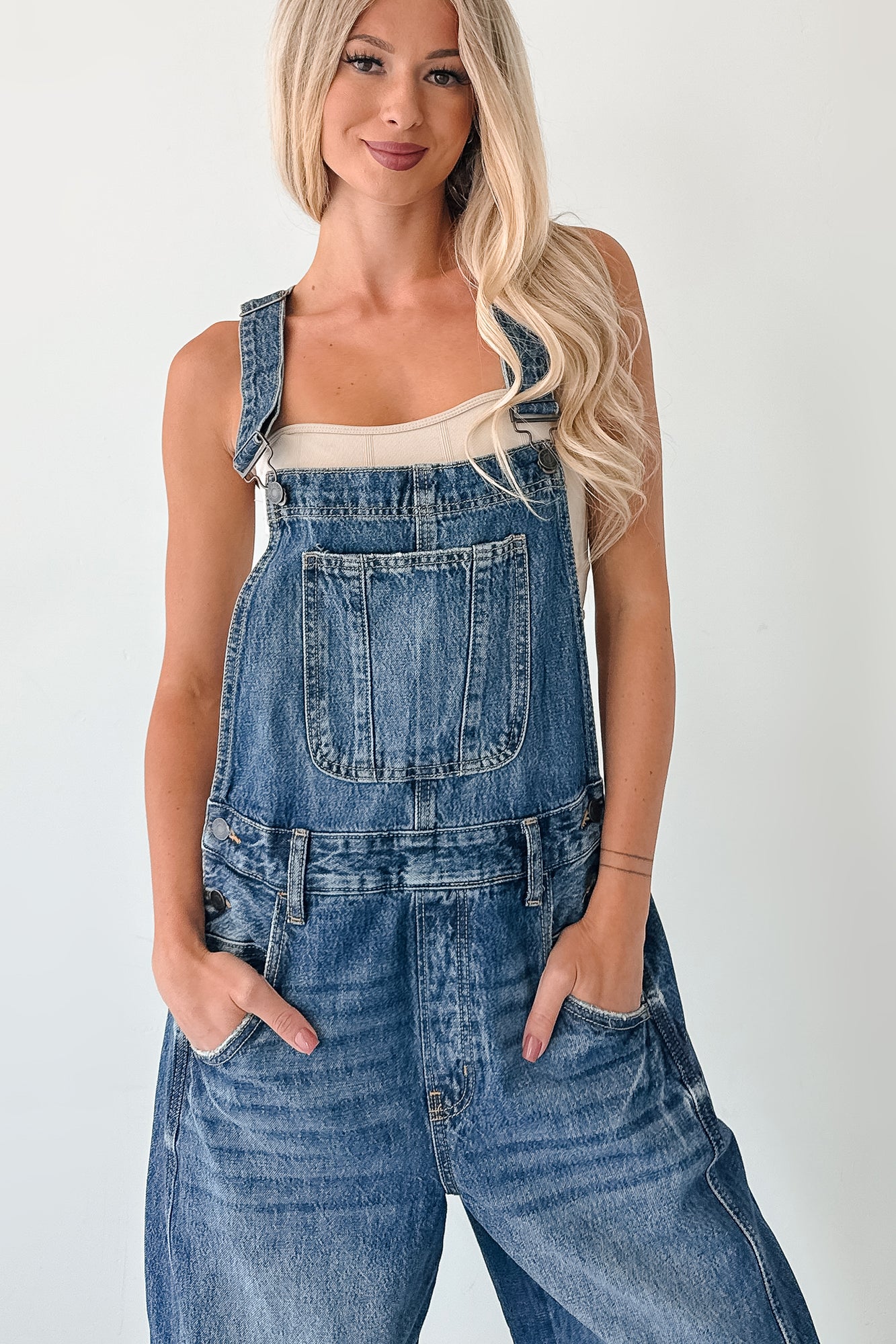Said & Done Cello Barrel Denim Overalls (Medium)-The Formal Wear