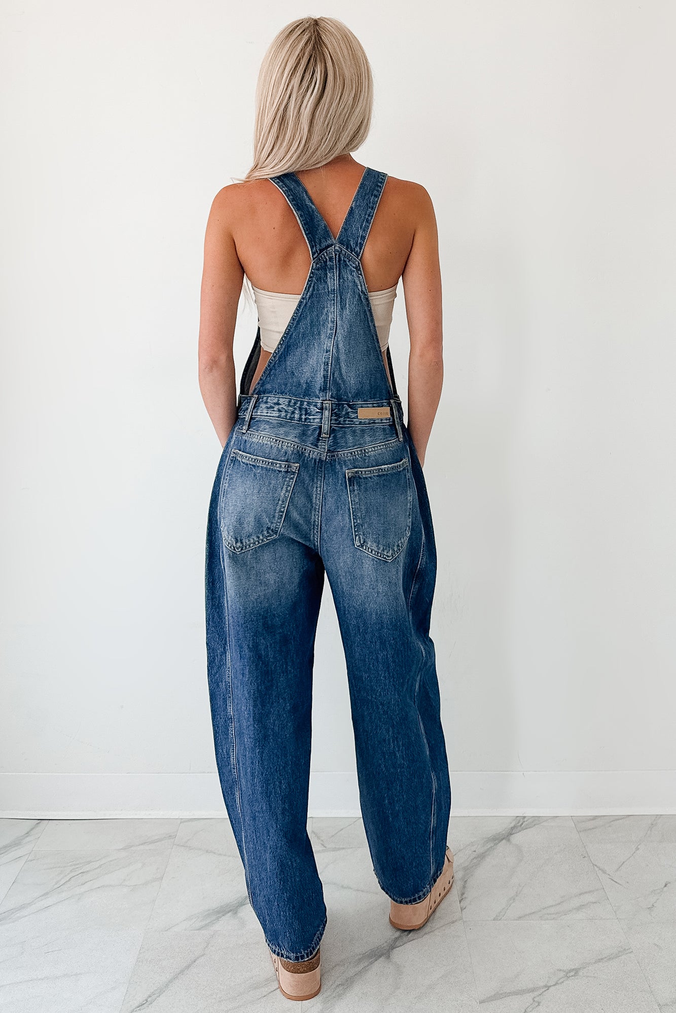Said & Done Cello Barrel Denim Overalls (Medium)-The Formal Wear