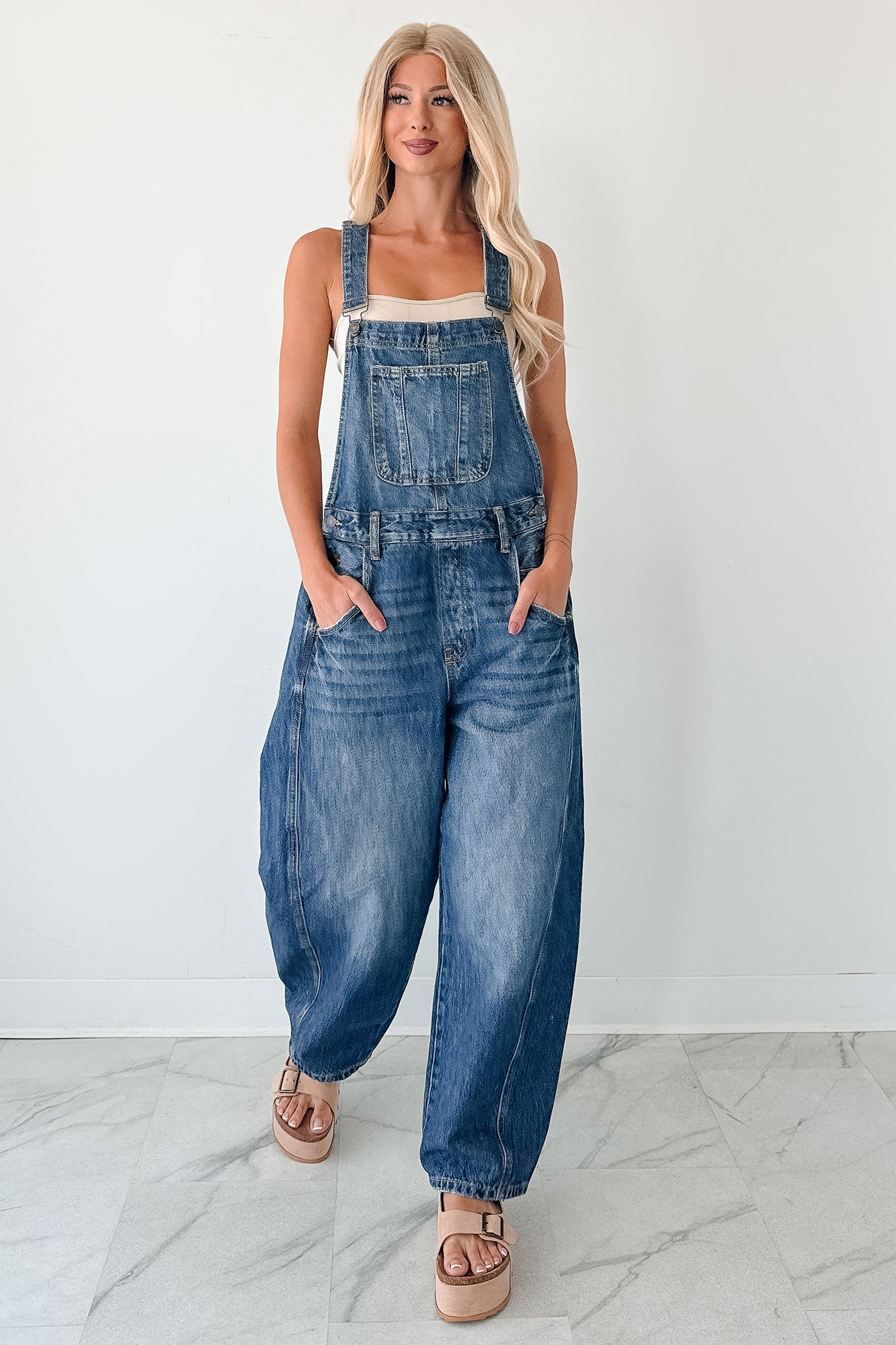 Said & Done Cello Barrel Denim Overalls (Medium)-The Formal Wear