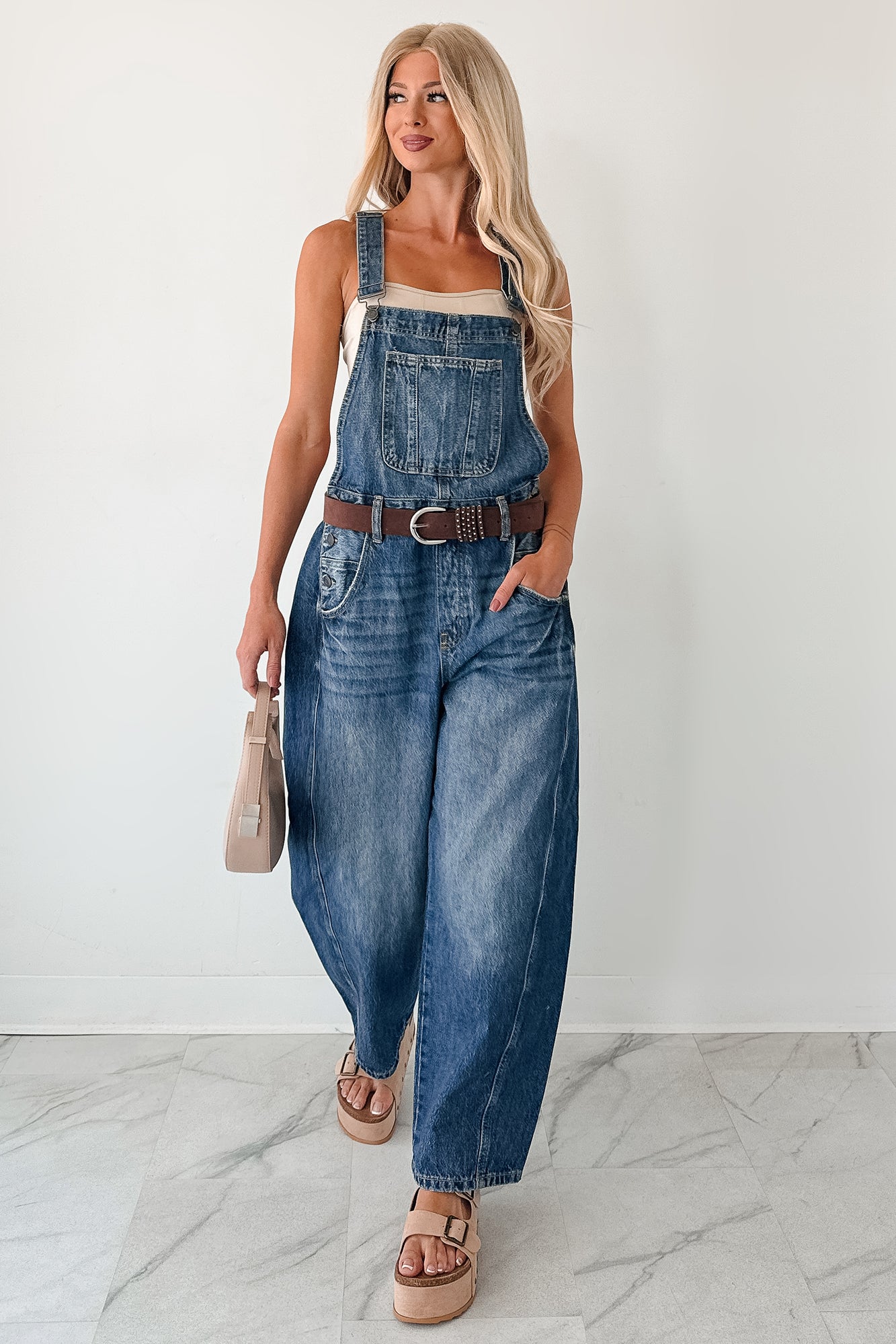 Said & Done Cello Barrel Denim Overalls (Medium)-The Formal Wear