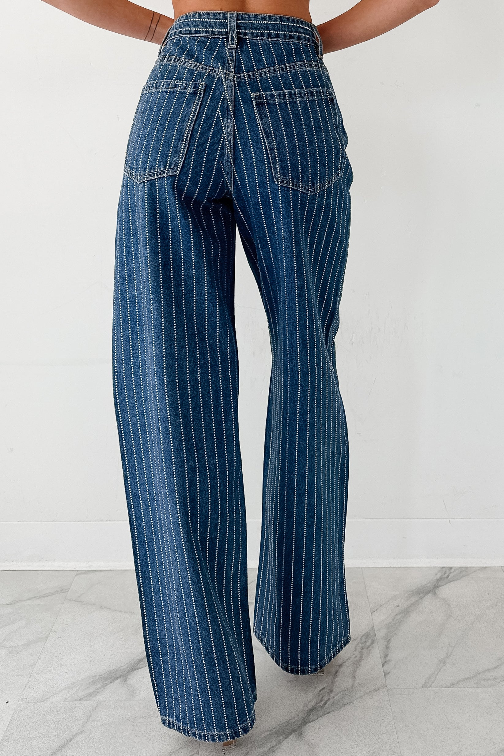Ariel Rhinestone Stripe Signature 8 Jeans (Medium)-The Formal Wear