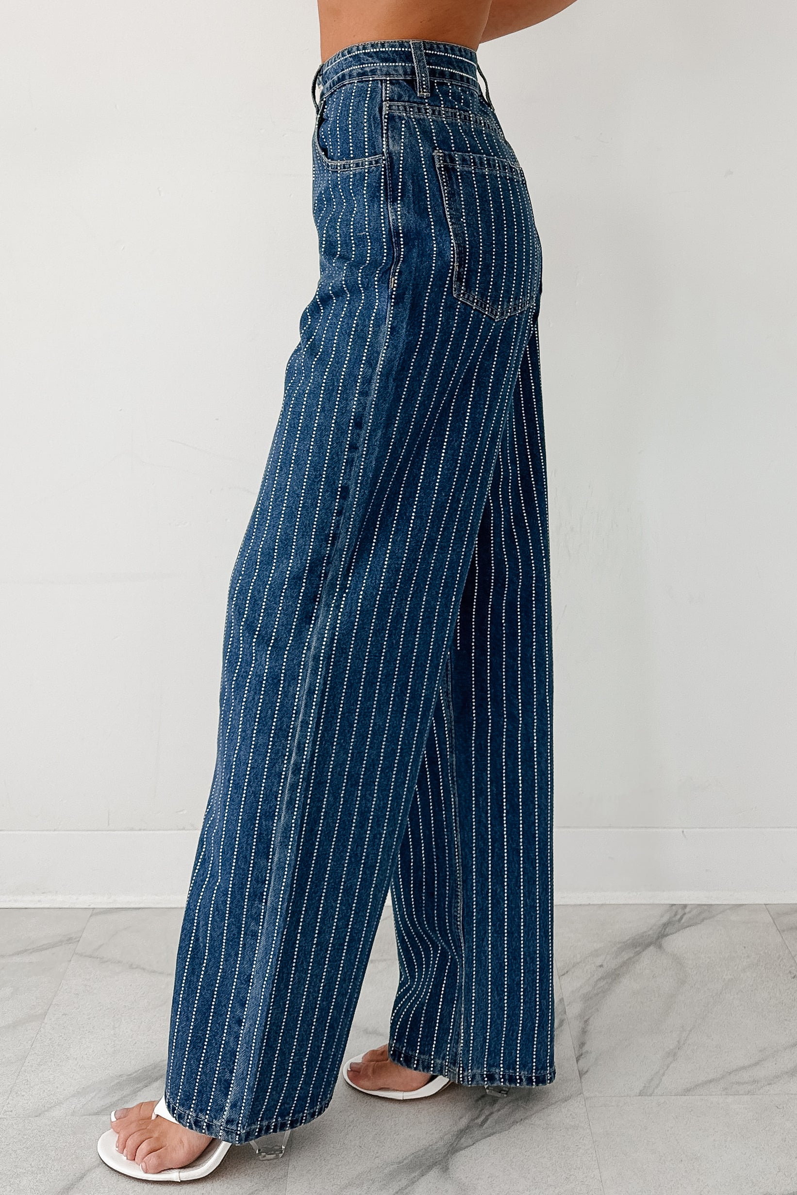 Ariel Rhinestone Stripe Signature 8 Jeans (Medium)-The Formal Wear