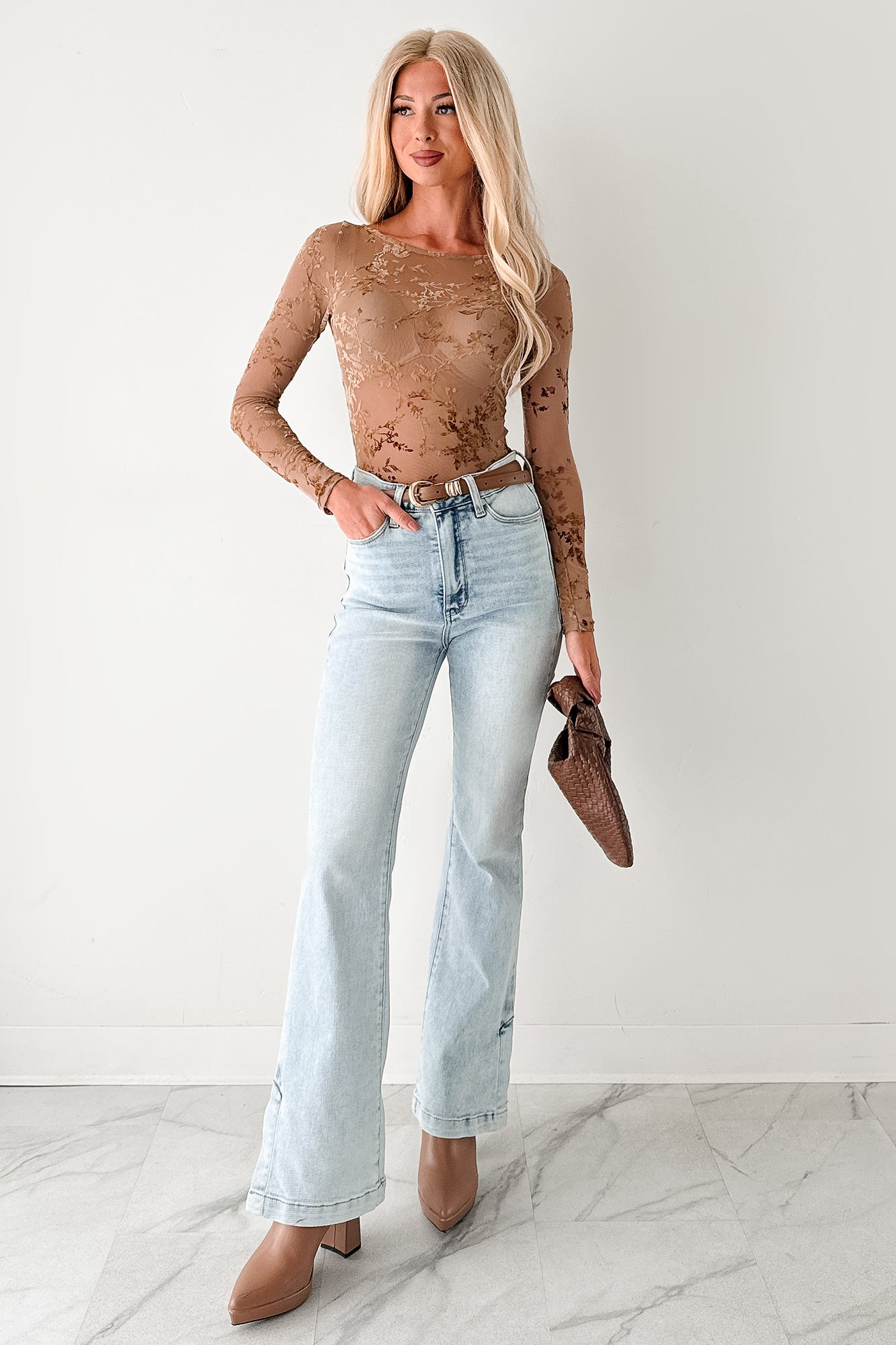 Brooke Tummy Control Bootcut Judy Blue Jeans (Light)-The Formal Wear