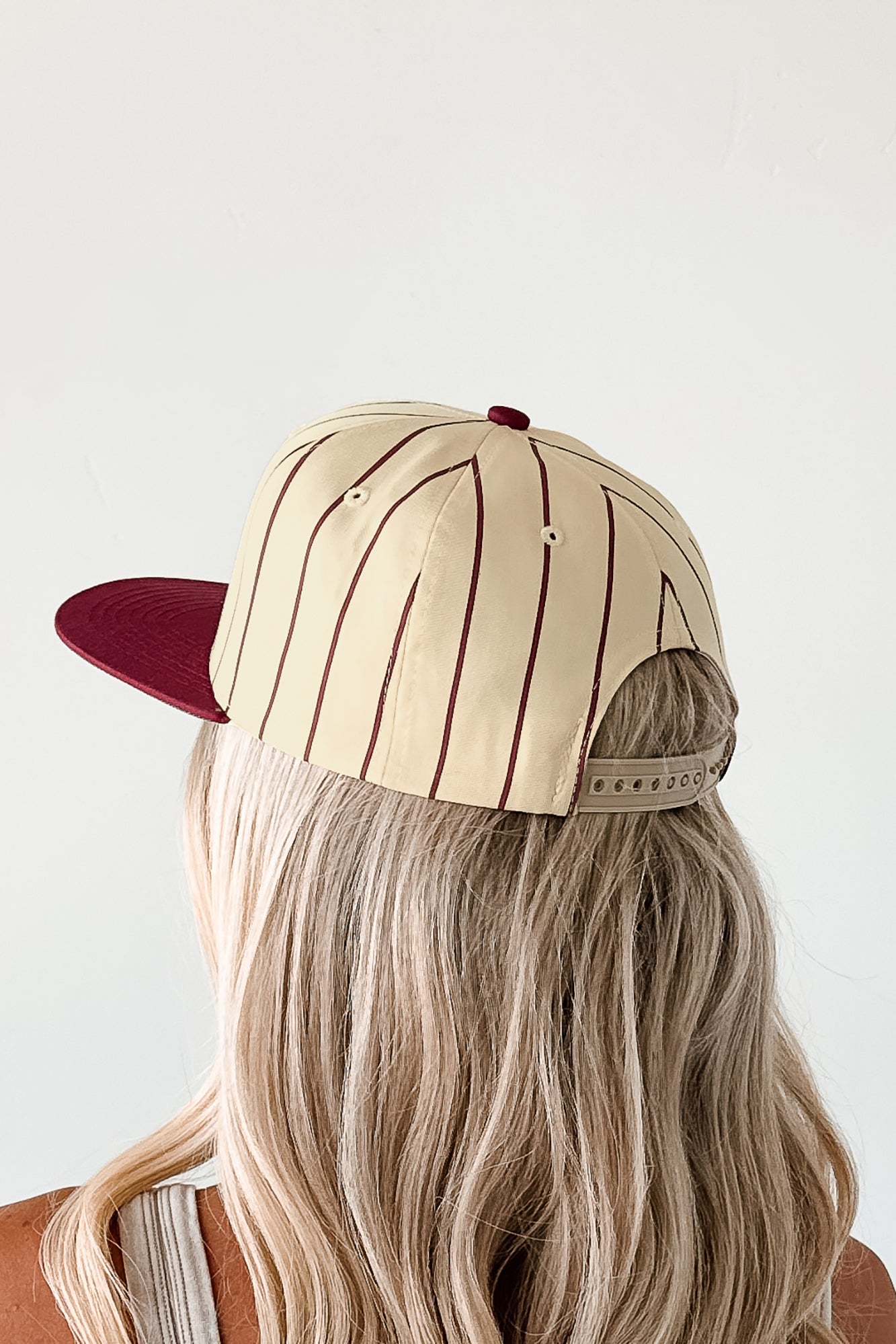 Out Of The Park Striped Baseball Cap (Burgundy)-The Formal Wear