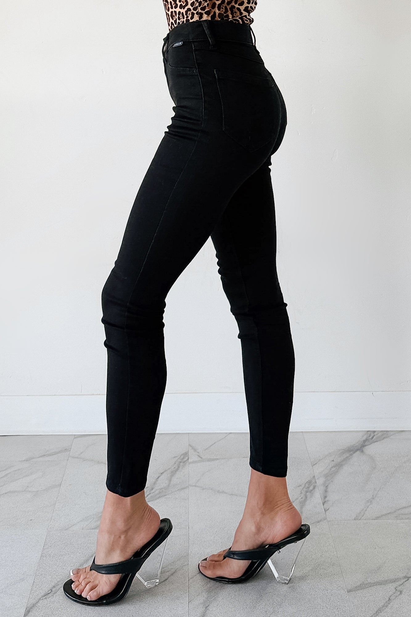 Rogue High Rise Super Skinny Cello Jeans (Black)-The Formal Wear