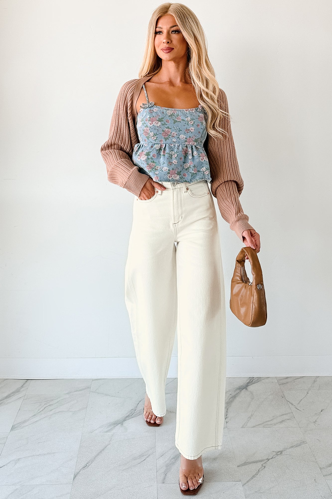 Toasted Coconut Season Bolero Shrug Cardigan (Dark Taupe)-The Formal Wear