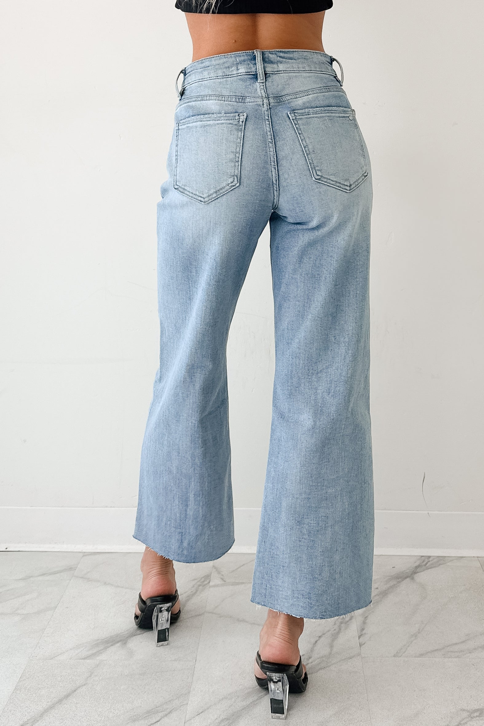 Victor Wide Leg Mica Denim Jeans (Light Blue)-The Formal Wear