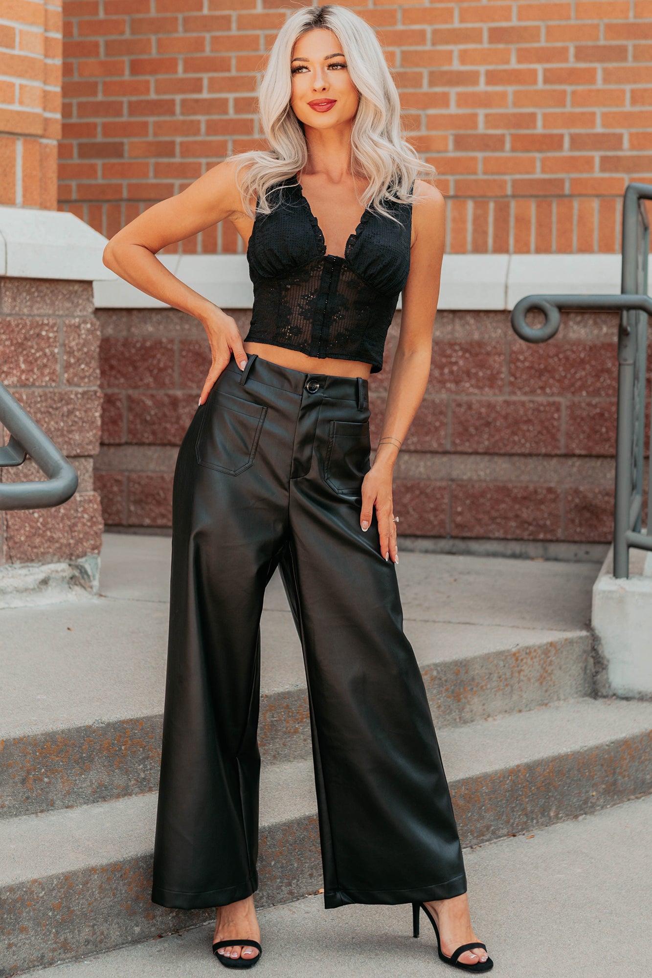 Dream In Gold Sleeveless Floral Lace Top (Black)-The Formal Wear