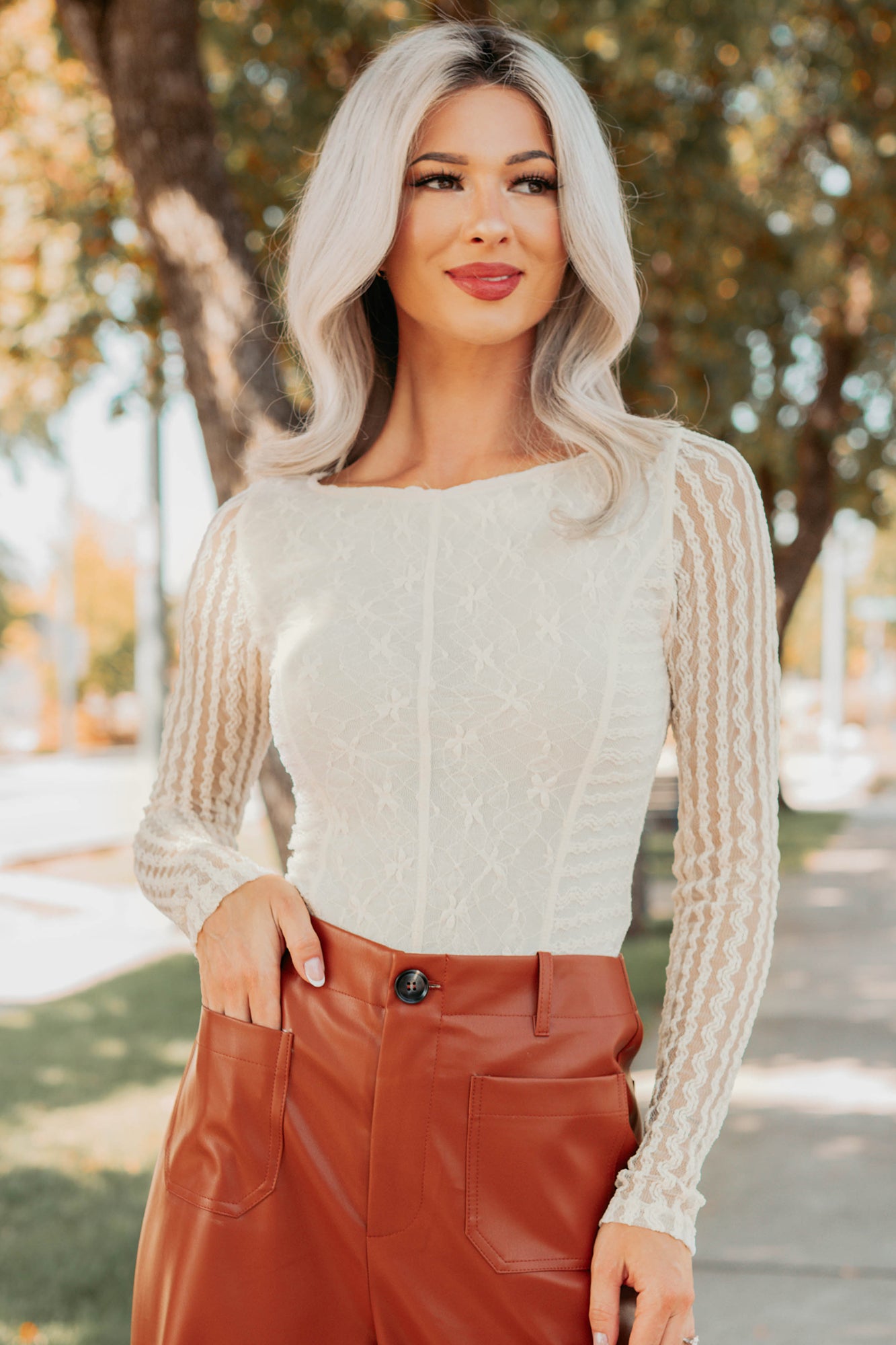 Abundant Joy Floral Lace Boatneck Bodysuit (Cream)-The Formal Wear