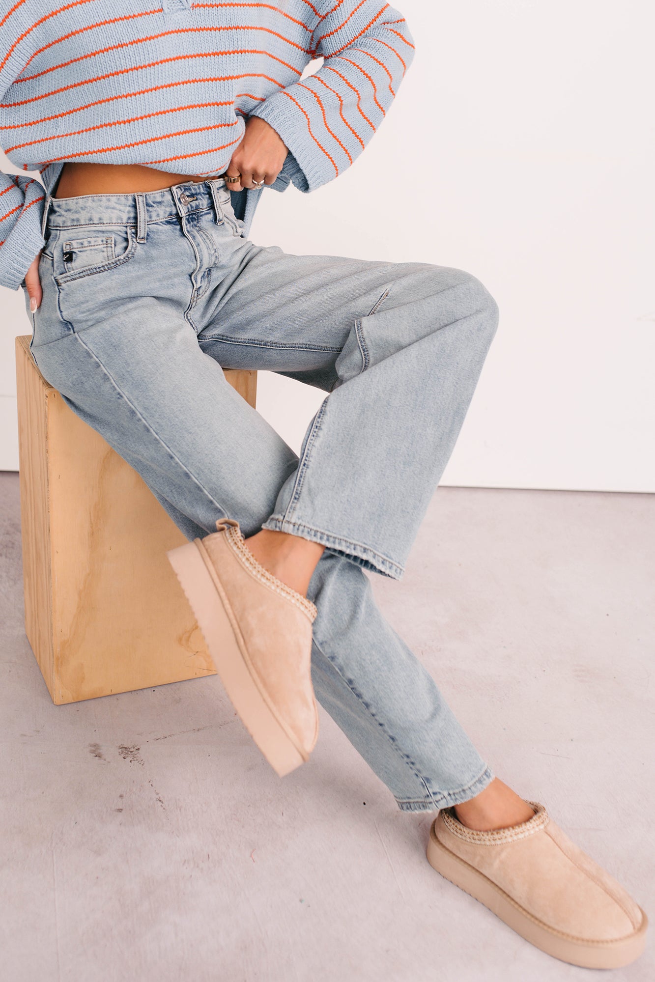 Brock High Rise Barrel Leg Kancan Jeans (Light)-The Formal Wear