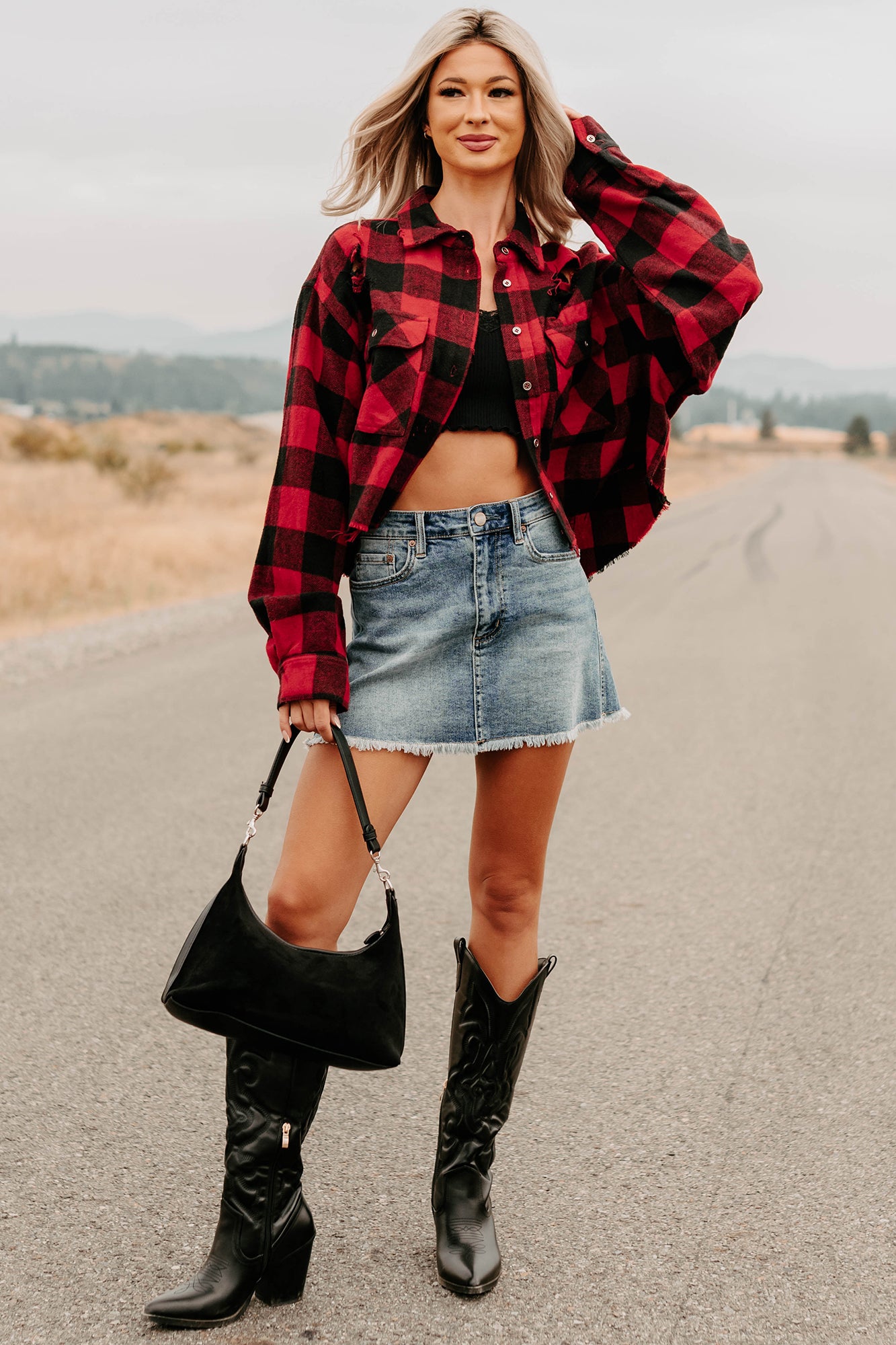 Yes To This Mica Denim Mini Skirt (Medium Wash)-The Formal Wear