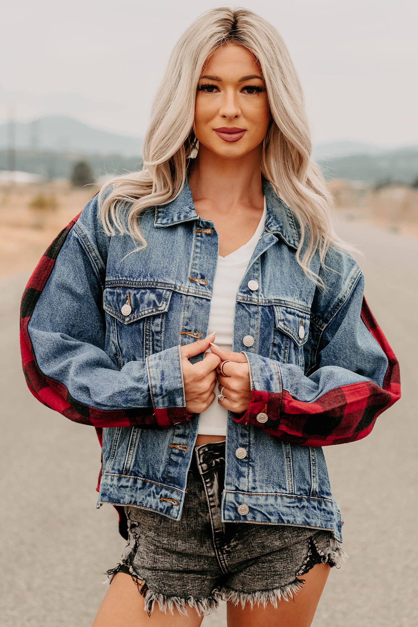 No Apologies Signature 8 Denim Plaid Jacket (Dark Wash)-The Formal Wear