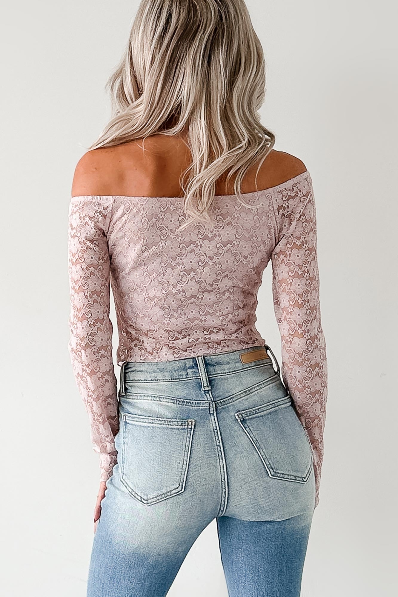 Up To Standard Ruched Lace Asymmetric Top (Blush)-The Formal Wear