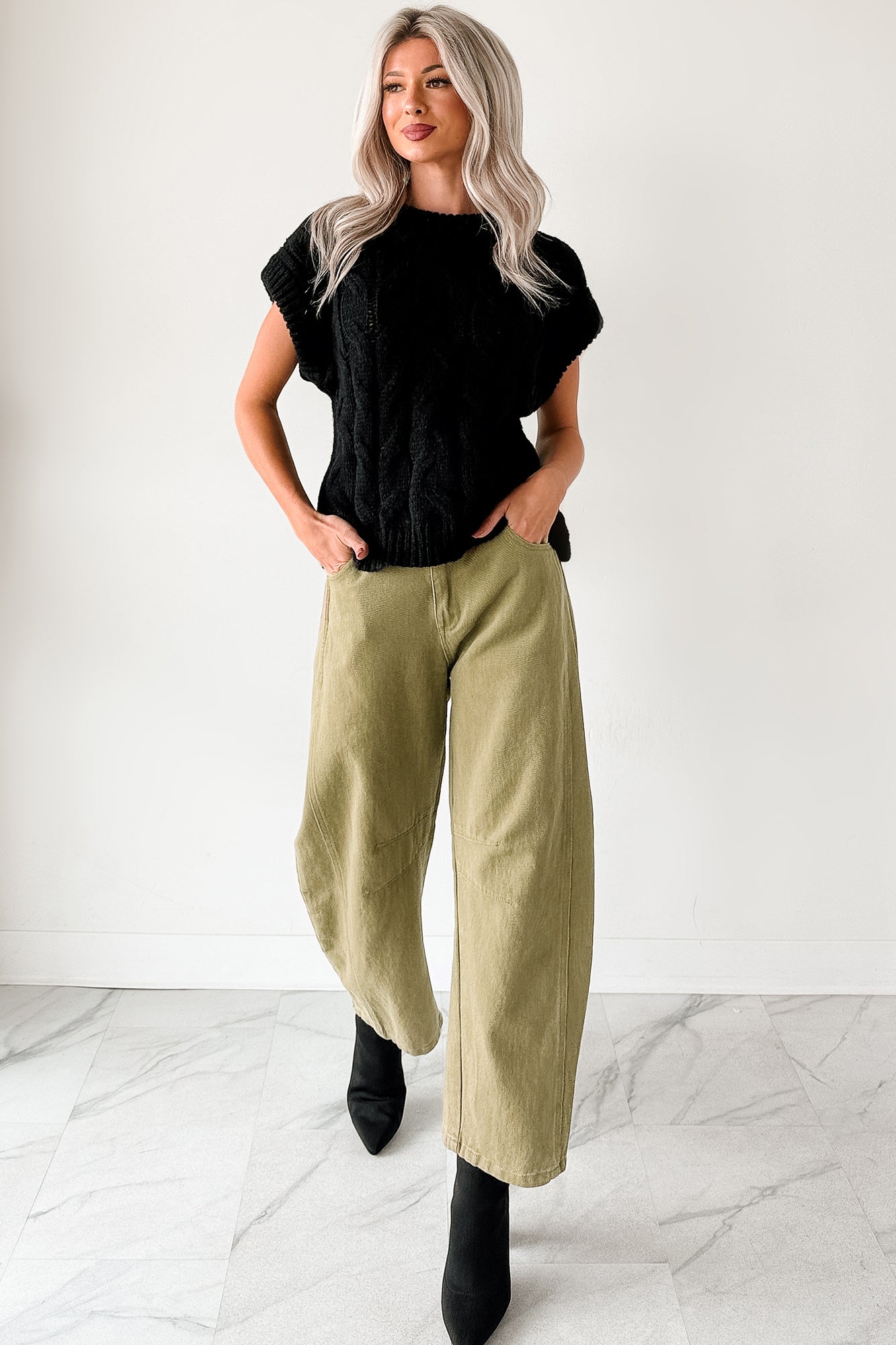 Don't Envy Me Cable Knit Sweater Vest (Black)-The Formal Wear