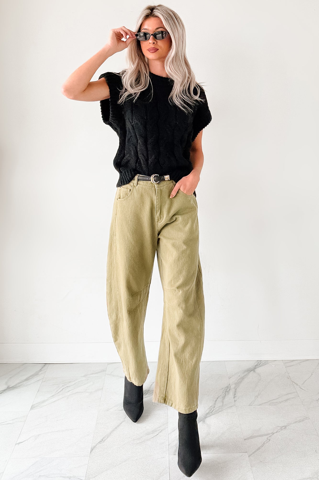 Don't Envy Me Cable Knit Sweater Vest (Black)-The Formal Wear