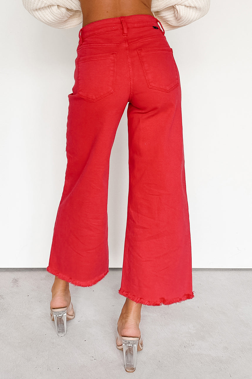 Walter High Rise Wide Crop Risen Jeans (Scarlet)-The Formal Wear