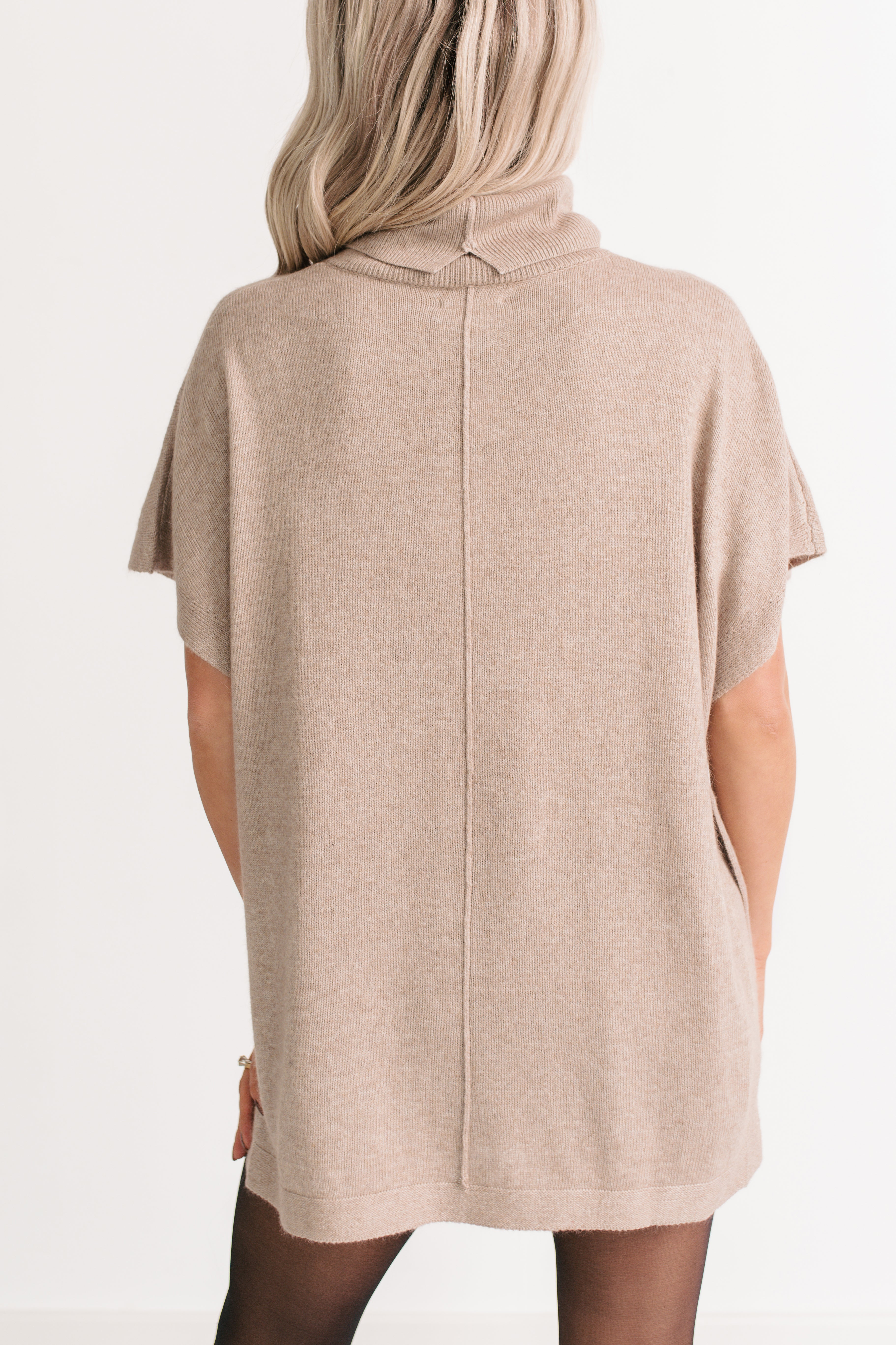 Soft Agenda Turtle Neck Oversized Top (Cappuccino)-The Formal Wear