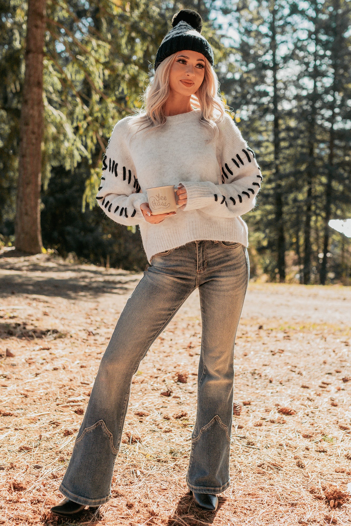 Whistling Woods Stitch Detail Sweater (Oatmeal)-The Formal Wear