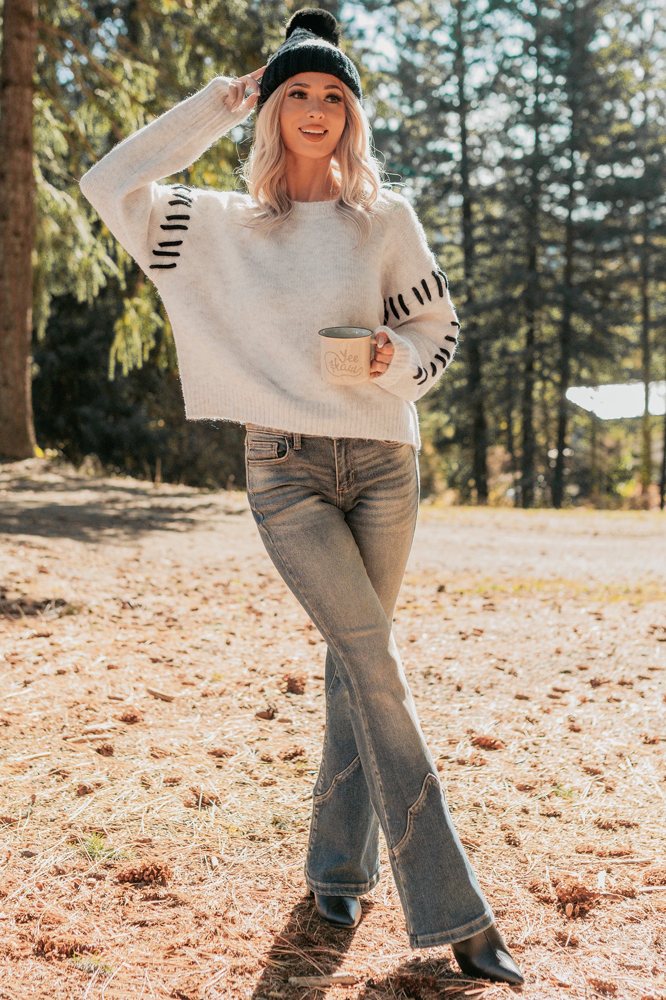 Whistling Woods Stitch Detail Sweater (Oatmeal)-The Formal Wear