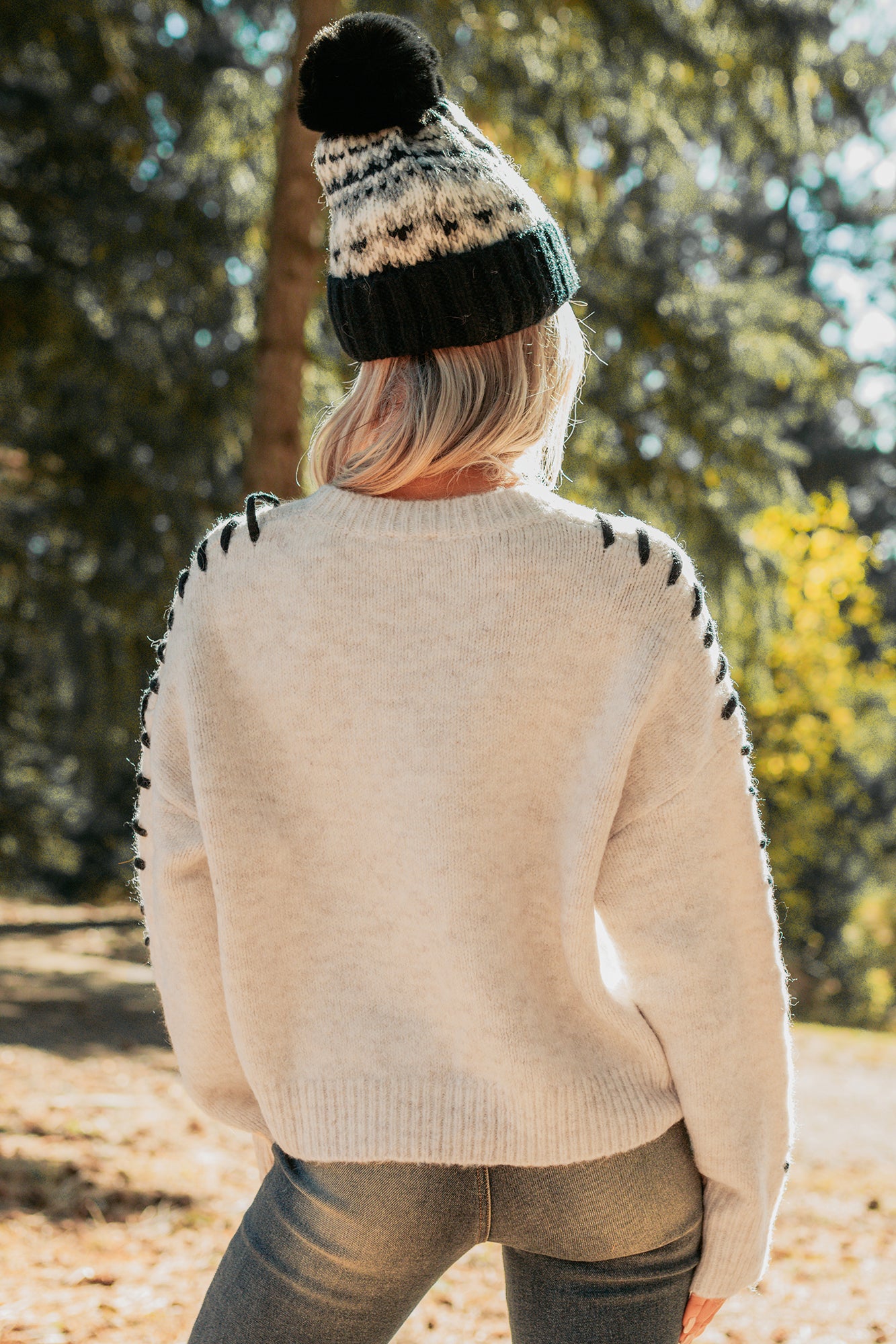 Whistling Woods Stitch Detail Sweater (Oatmeal)-The Formal Wear