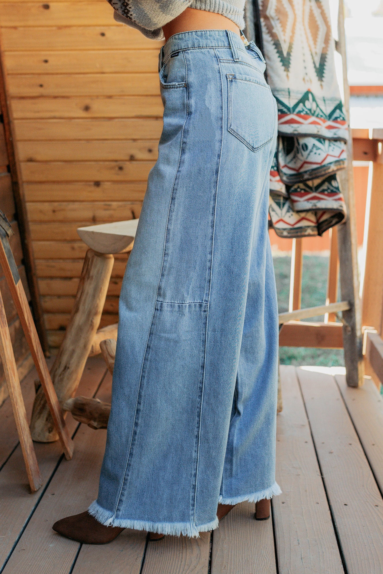 Bradley Mid Rise Wide Leg Cello Jeans (Medium)-The Formal Wear