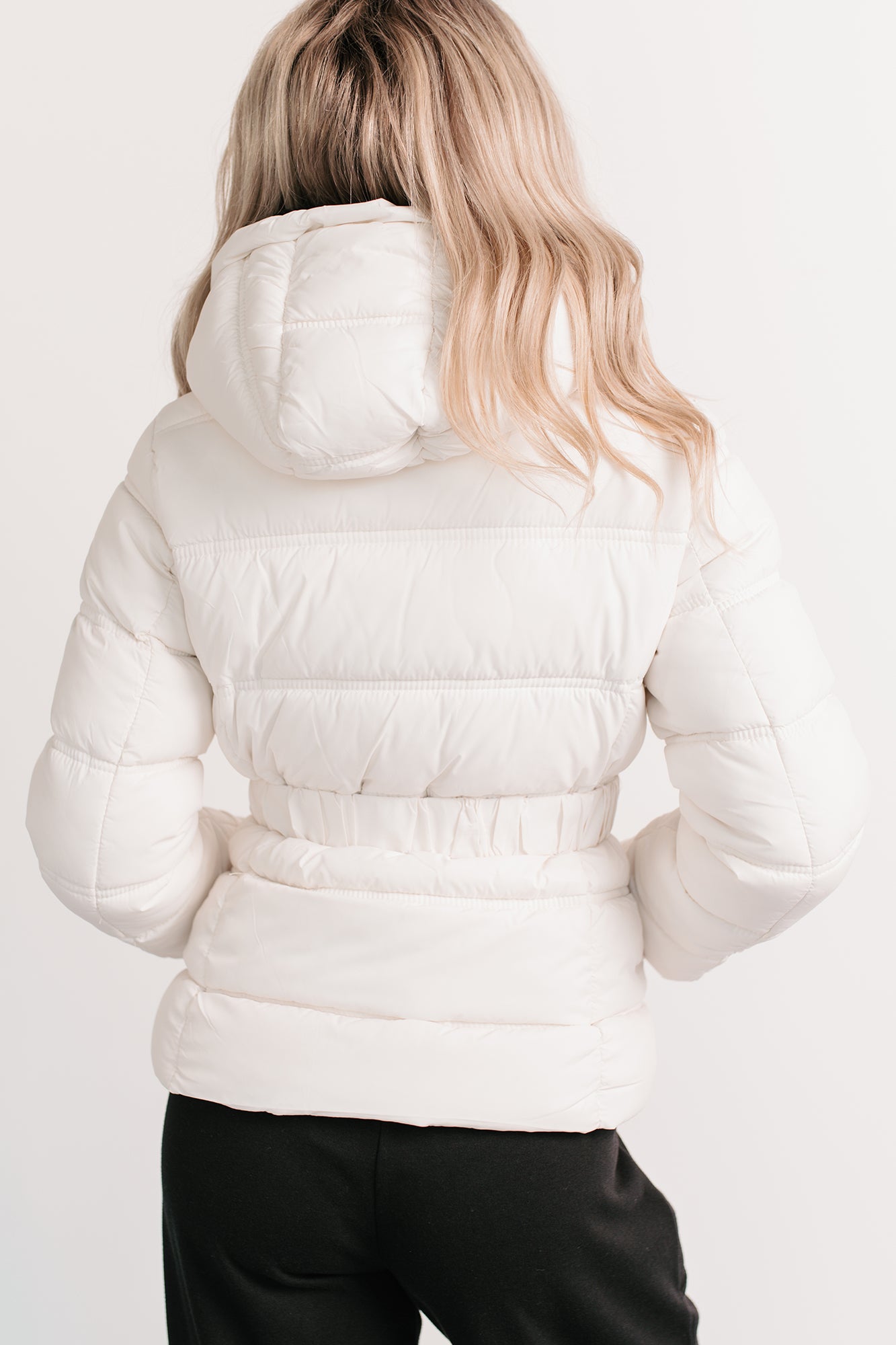 Nothing But Chic Quilted Puffer Coat (Off White)-The Formal Wear