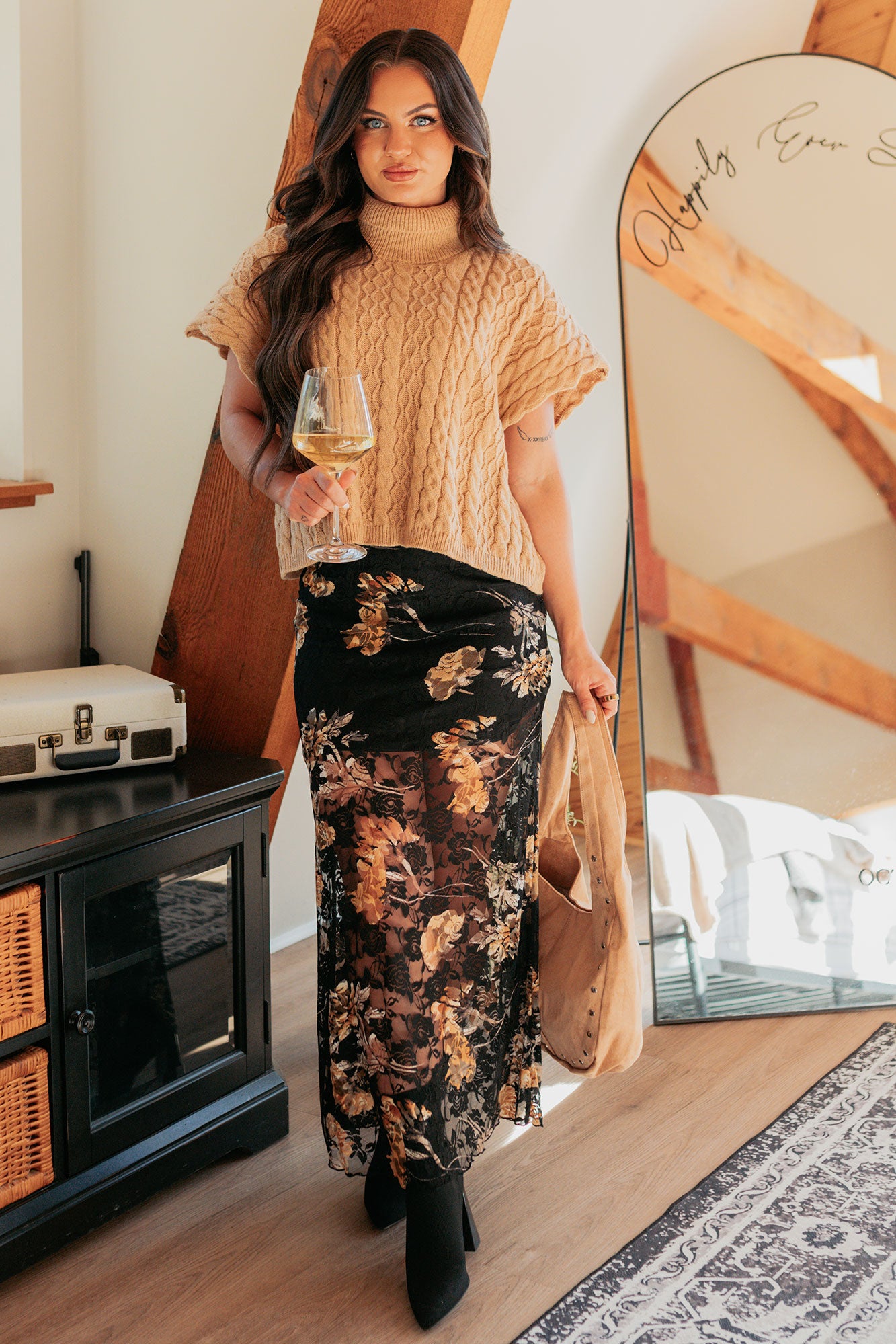 Cozy Escape Short Sleeve Cable Knit Sweater (Taupe)-The Formal Wear