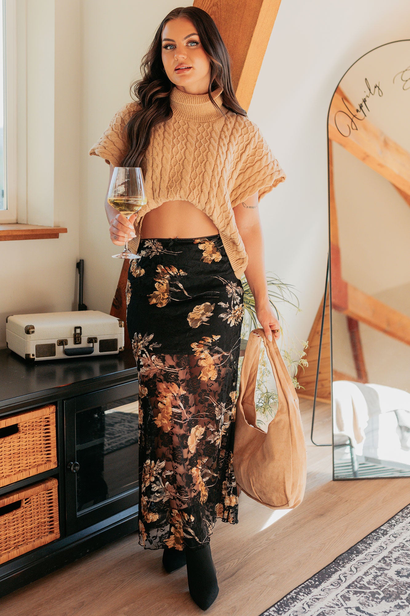 Cozy Escape Short Sleeve Cable Knit Sweater (Taupe)-The Formal Wear