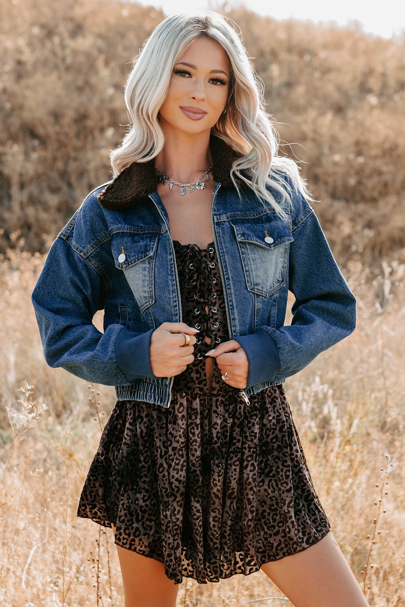 Breaking The Quiet Sherpa Collared Jacket (Denim)-The Formal Wear