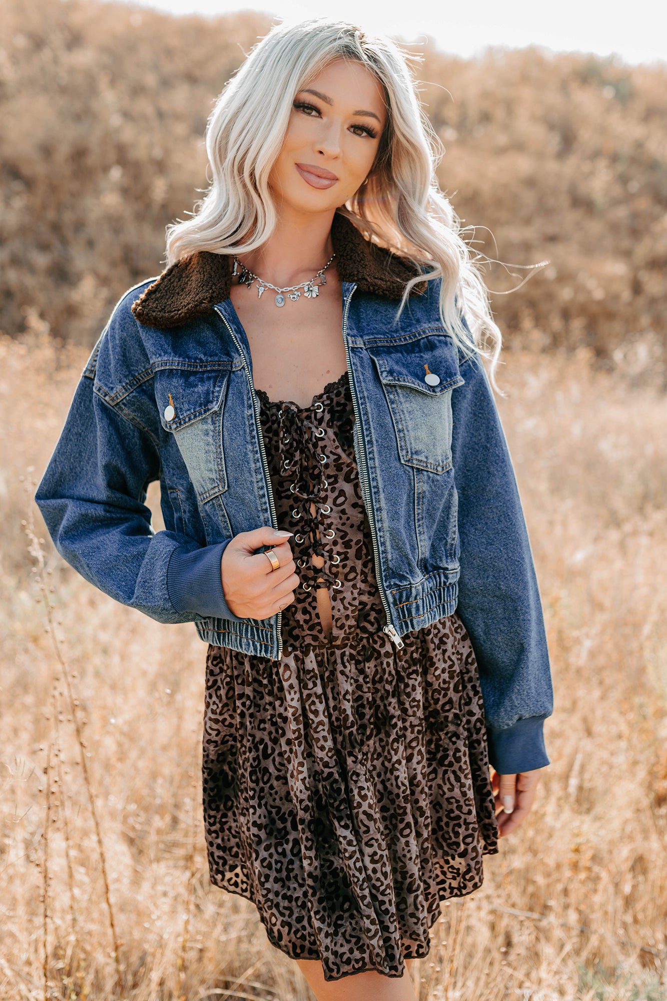 Breaking The Quiet Sherpa Collared Jacket (Denim)-The Formal Wear