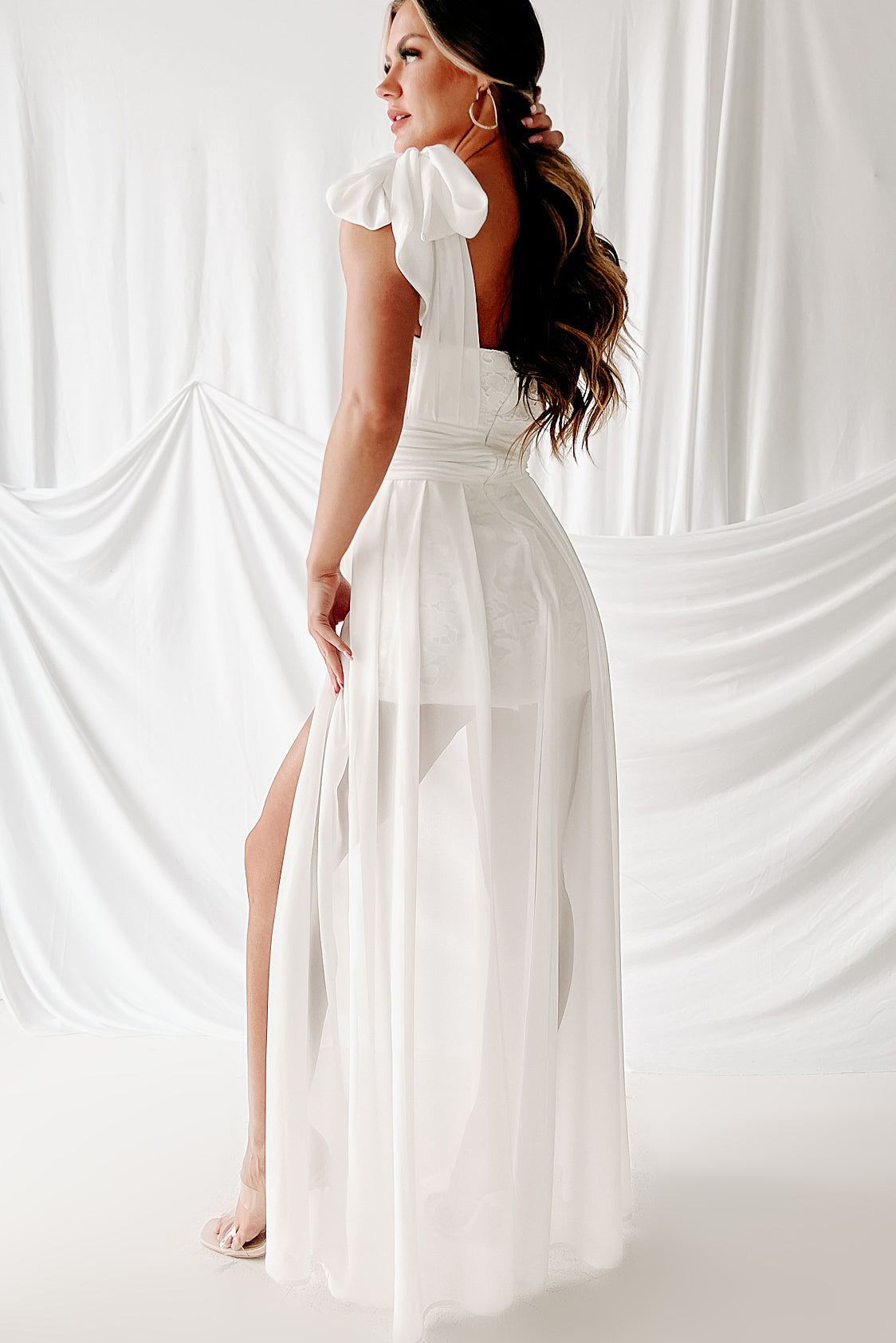 Somewhere Special Lace One Shoulder Raxi (White)-The Formal Wear
