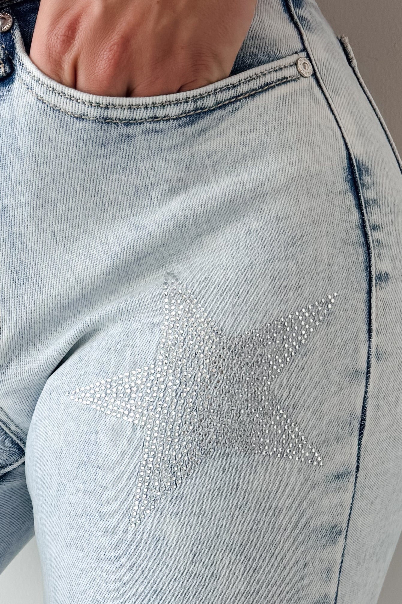 Gwen Tummy Control Saige Flare Star Jeans (Light)-The Formal Wear