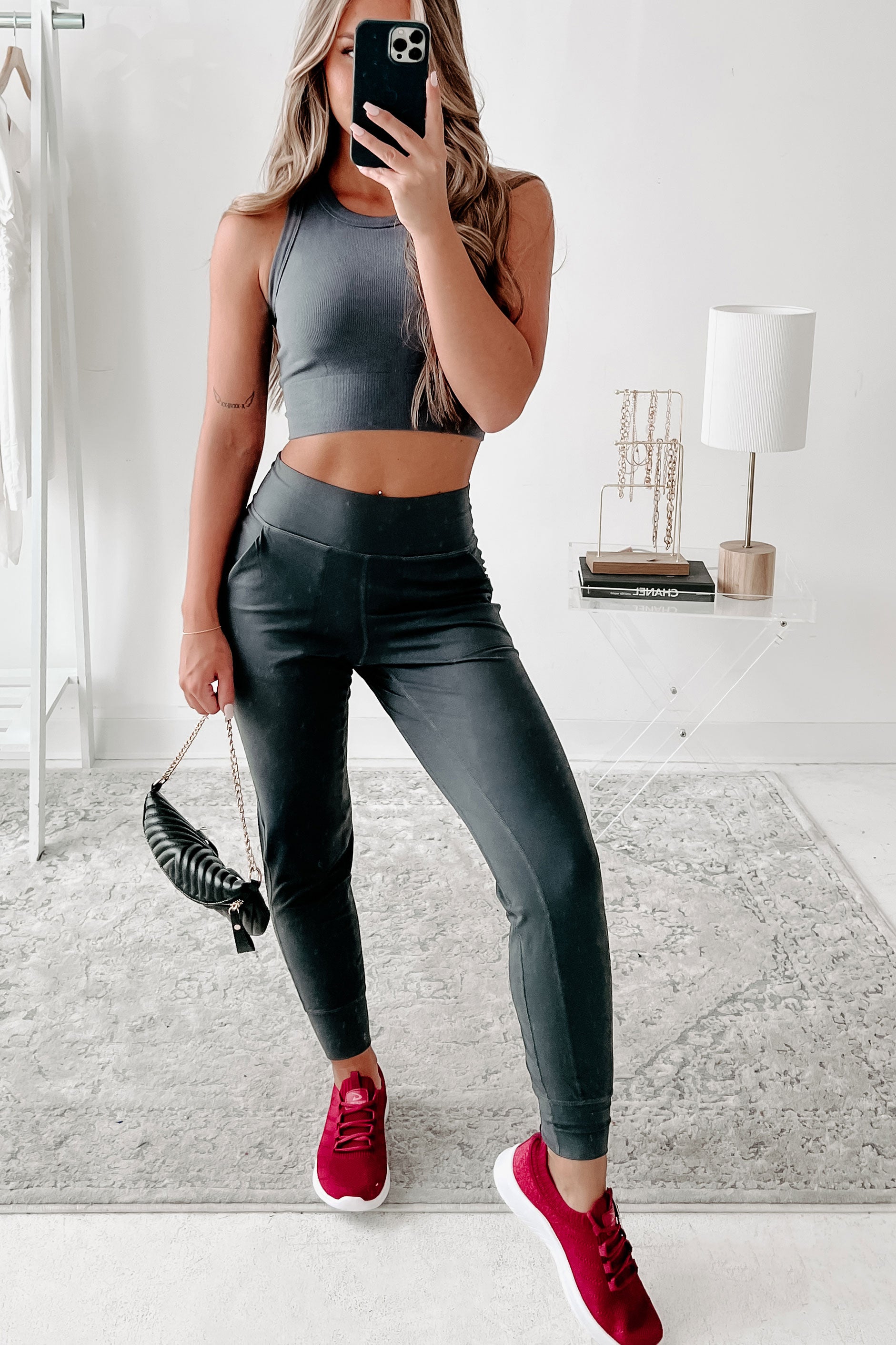 Doorbuster Late Night Trips High Waist Joggers (Charcoal)-The Formal Wear