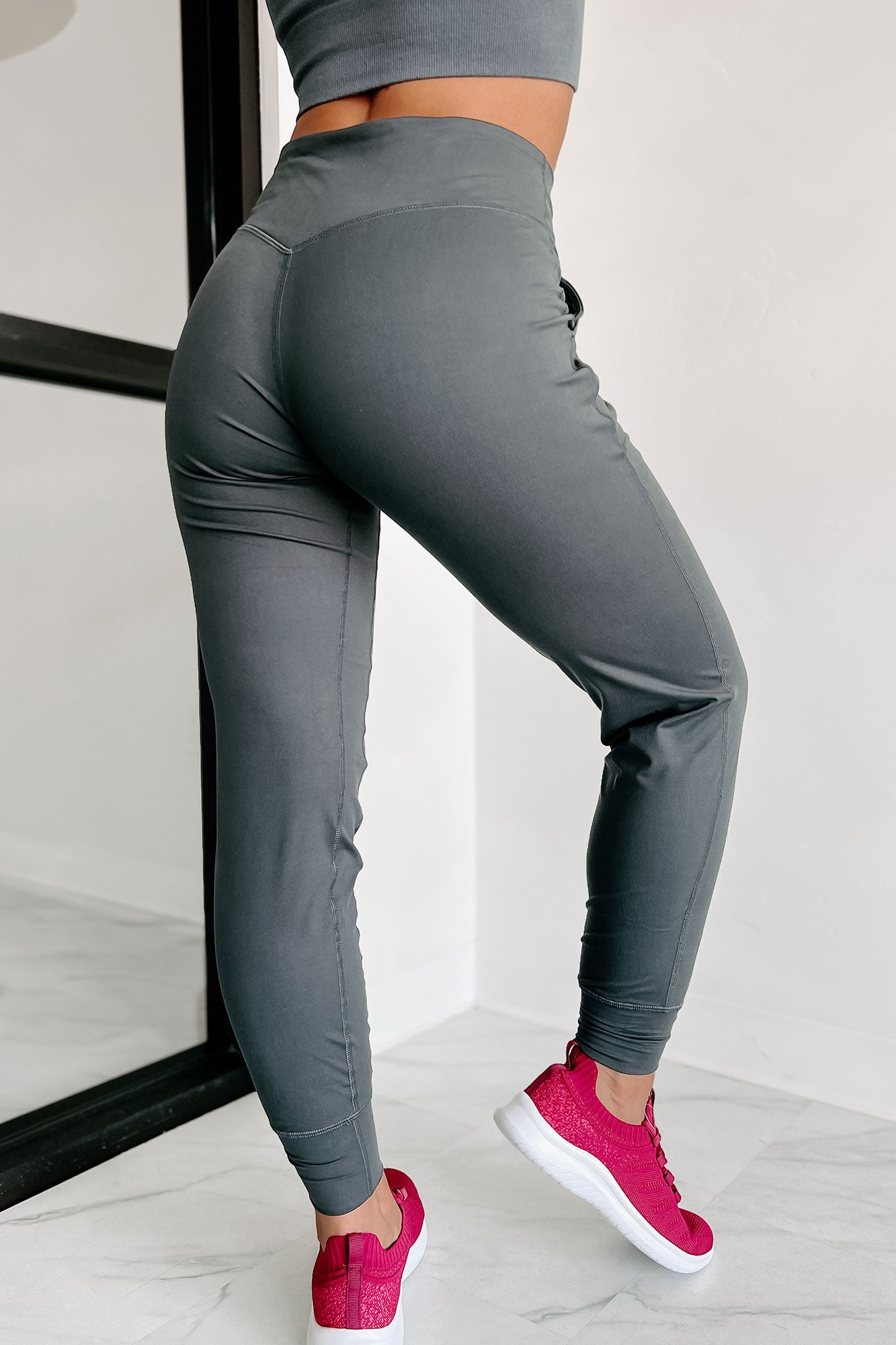 Doorbuster Late Night Trips High Waist Joggers (Charcoal)-The Formal Wear