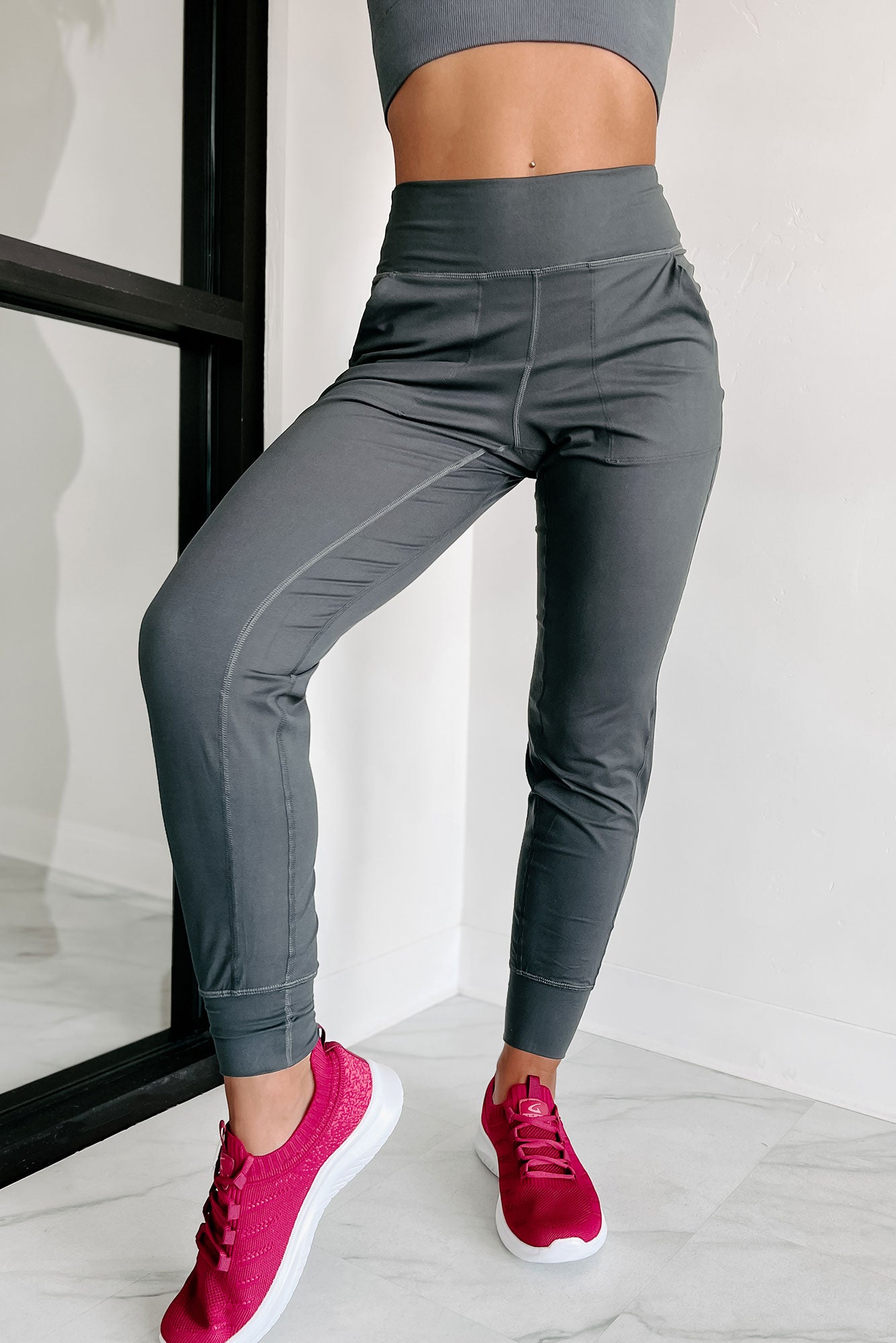Doorbuster Late Night Trips High Waist Joggers (Charcoal)-The Formal Wear