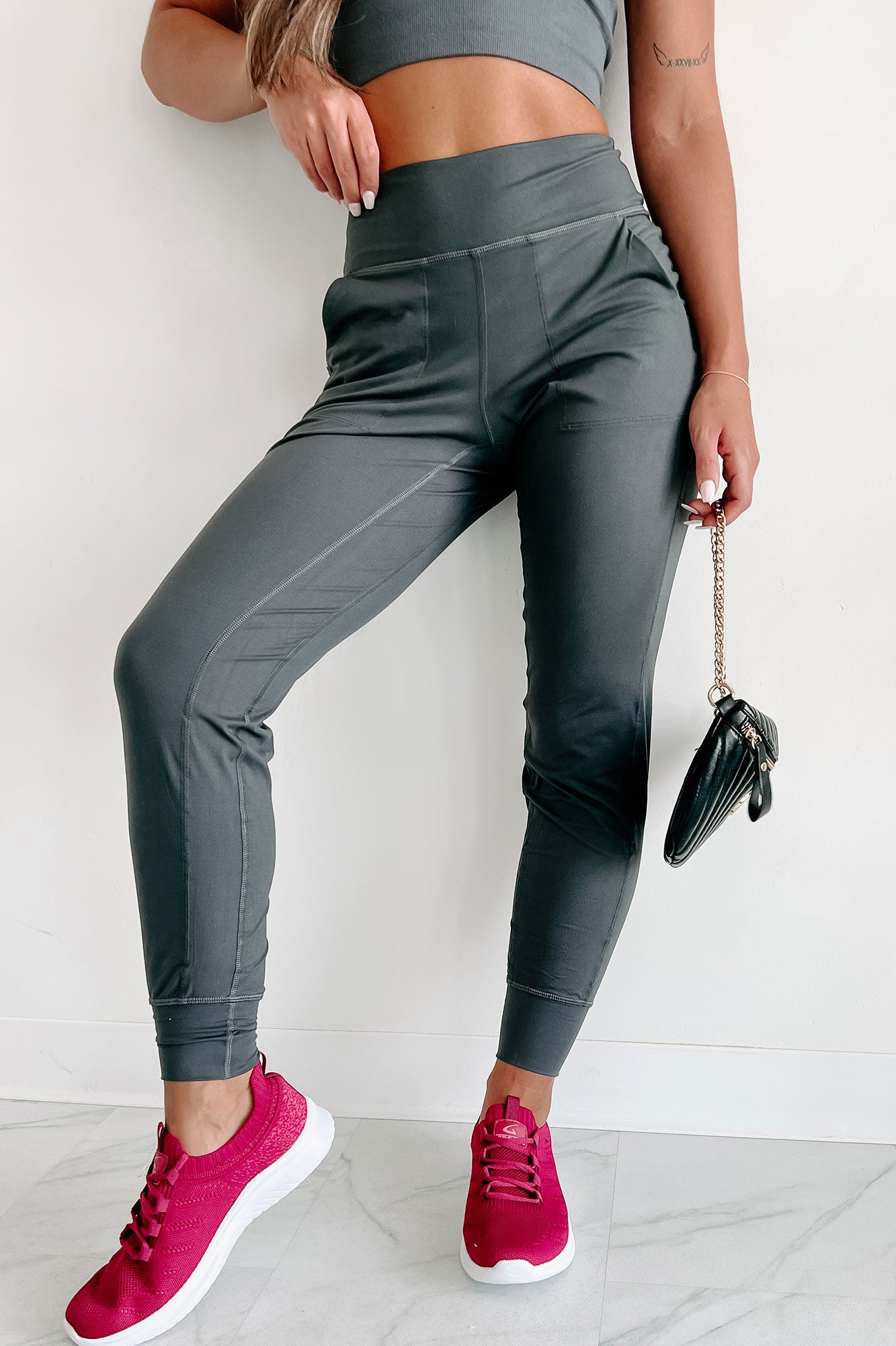 Doorbuster Late Night Trips High Waist Joggers (Charcoal)-The Formal Wear