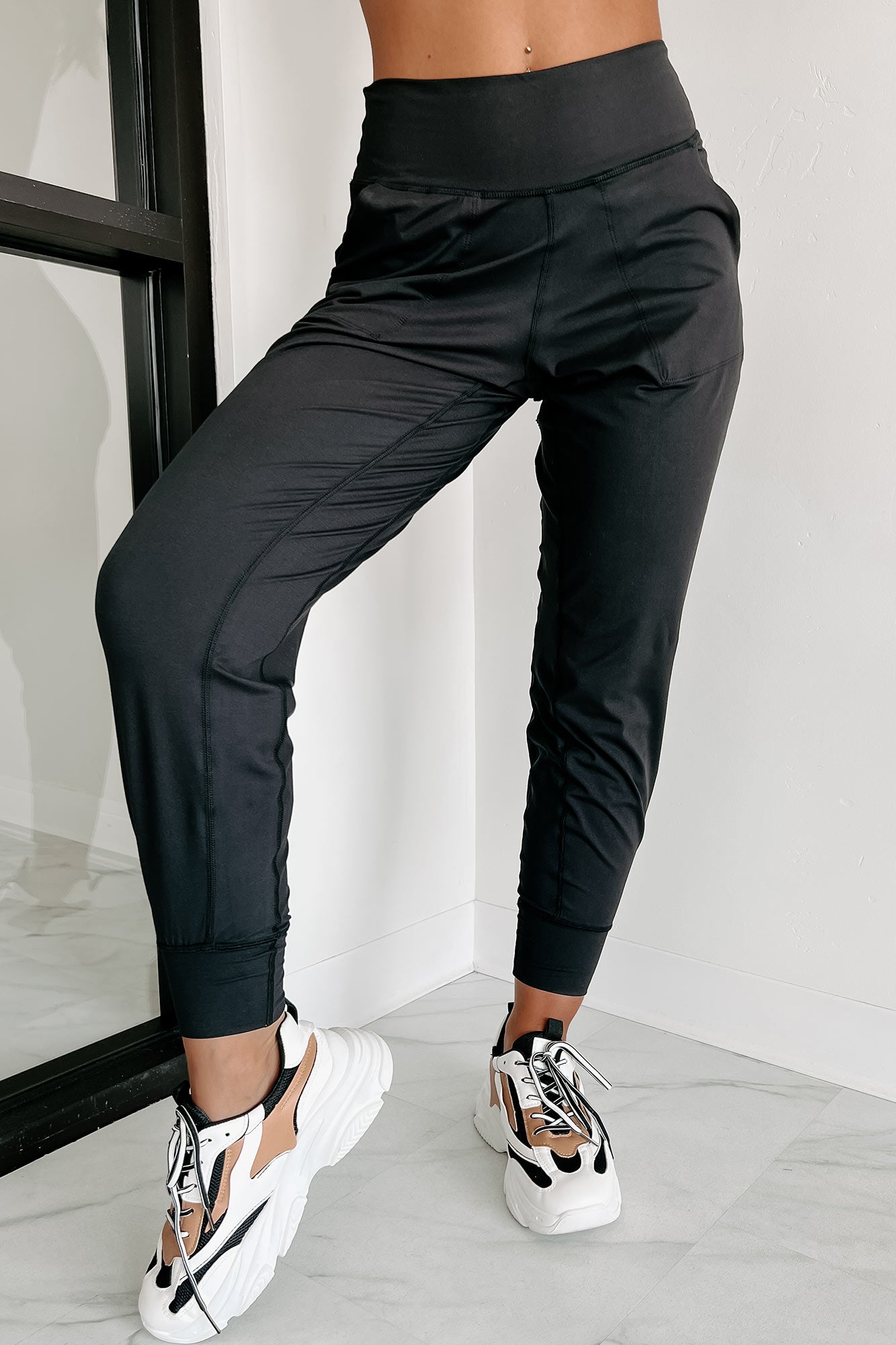 Doorbuster Late Night Trips High Waist Joggers (Black)-The Formal Wear