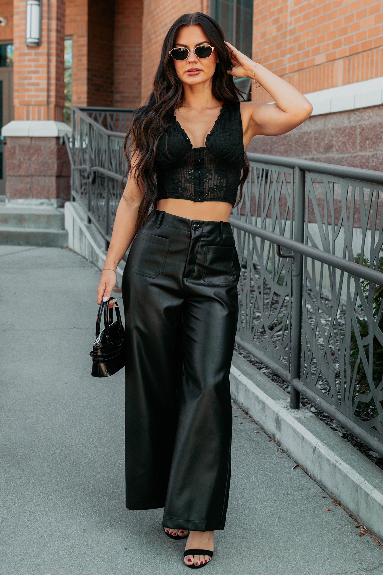 Dream In Gold Sleeveless Floral Lace Top (Black)-The Formal Wear