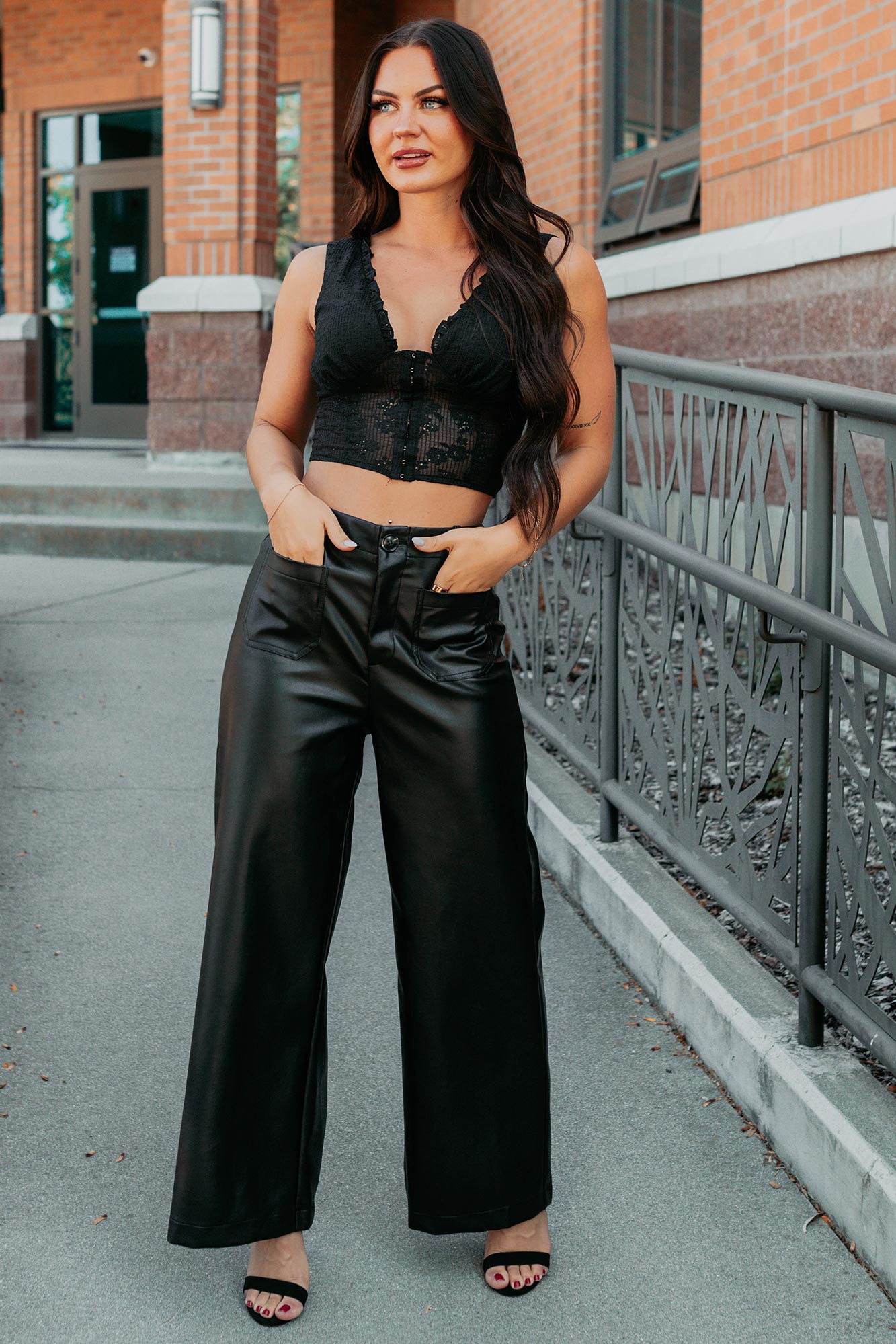 Dream In Gold Sleeveless Floral Lace Top (Black)-The Formal Wear