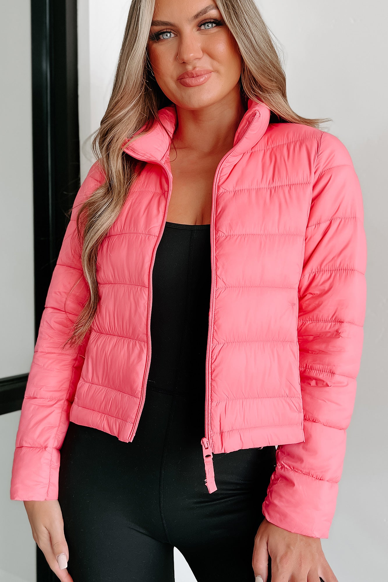 Cold Breeze Puffer Jacket (Pink)-The Formal Wear