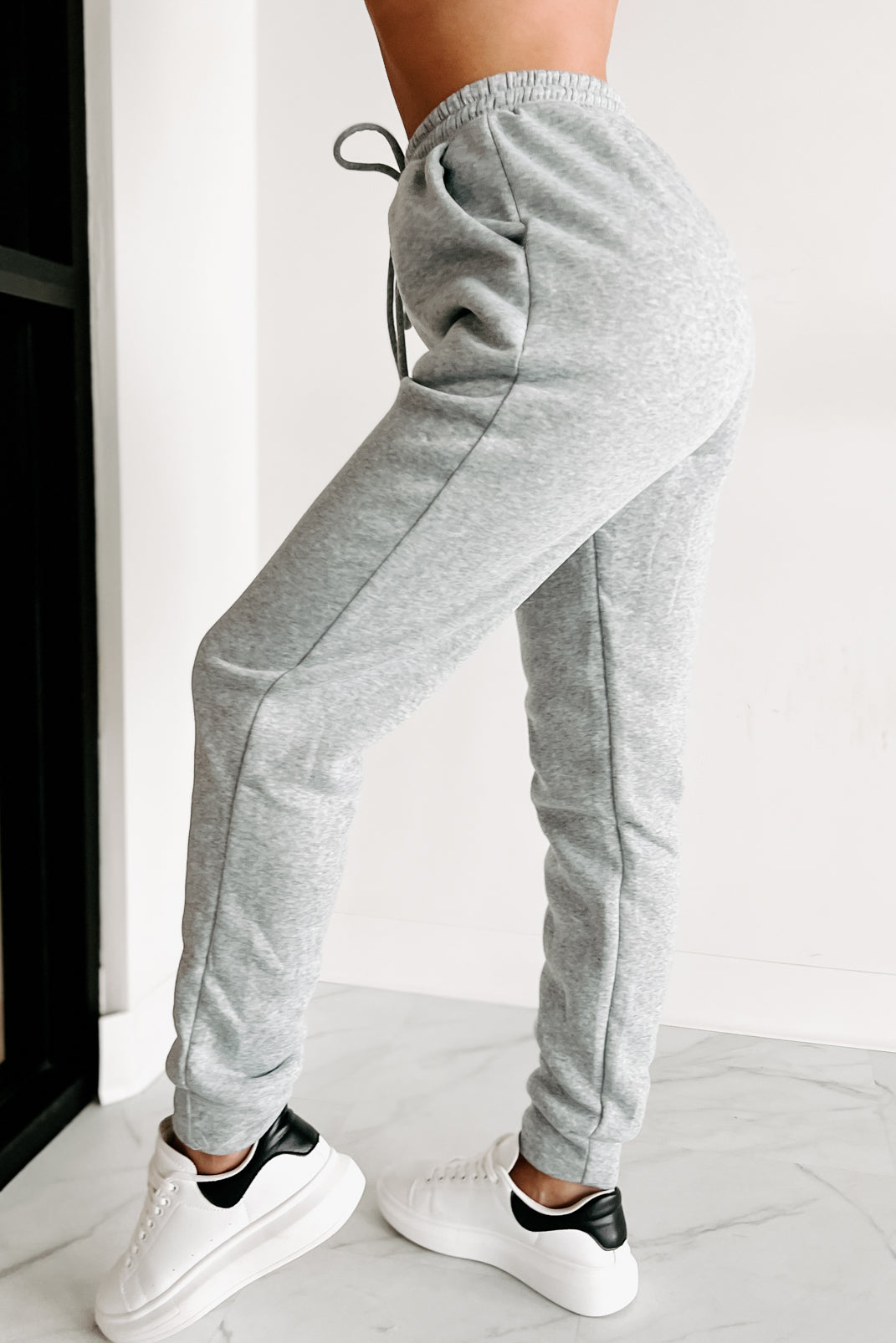 Living Comfortably Crop Hoodie & Joggers Set (Heather Grey)-The Formal Wear