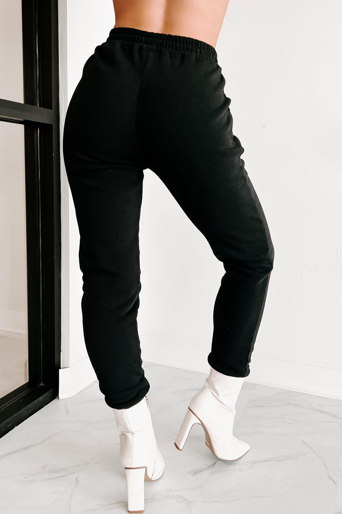 Living Comfortably Crop Hoodie & Joggers Set (Black)-The Formal Wear