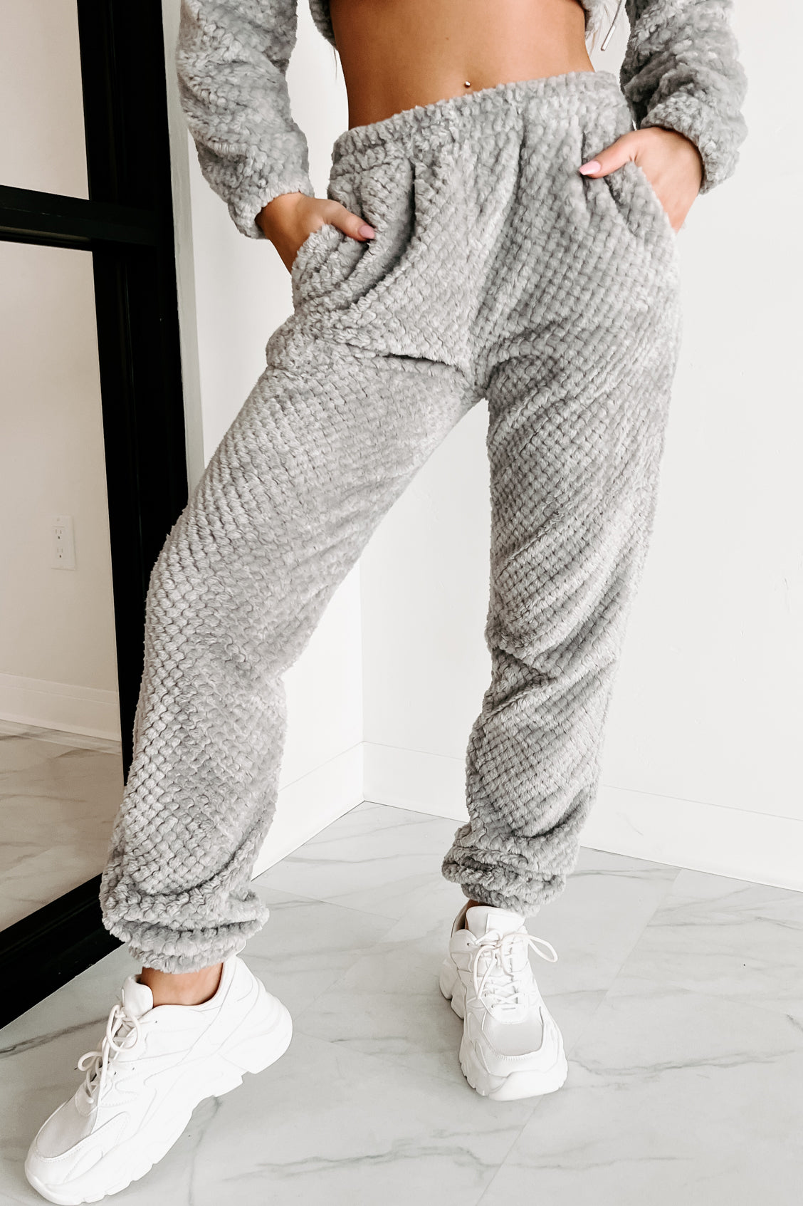 Carried Away With Comfort Two Piece Jogger Set (Grey)-The Formal Wear