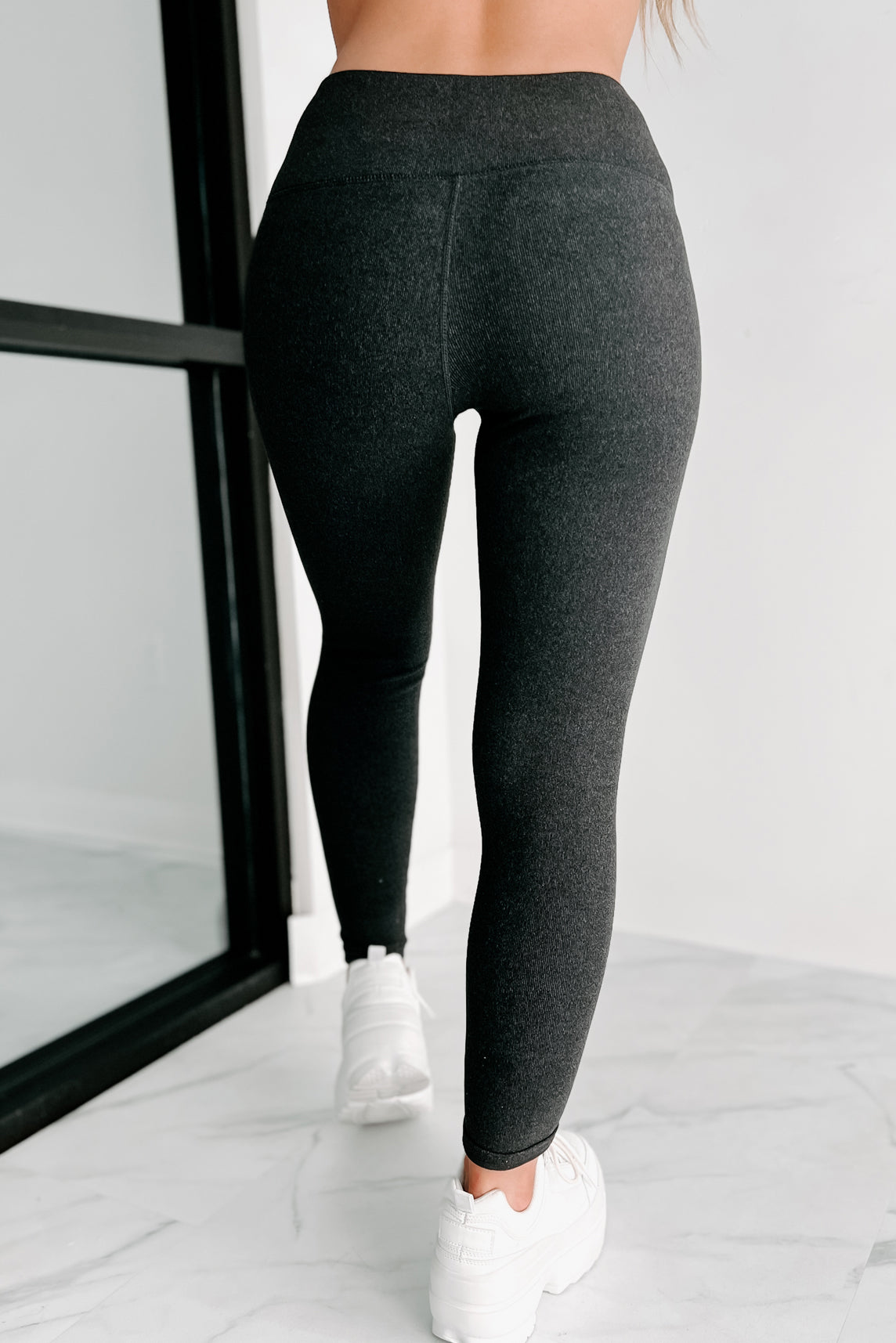 Doorbuster- Her Soft Side Brushed Fleece Leggings (Black)-The Formal Wear