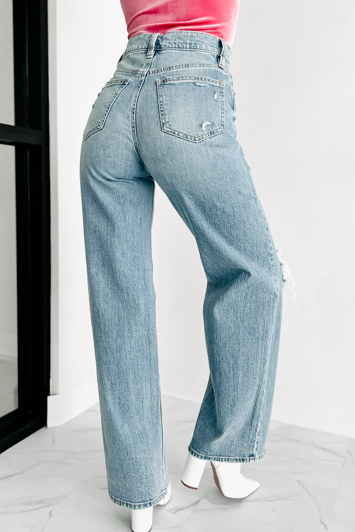 Skater Girl Wide Leg Eunina Jeans (Medium Wash)-The Formal Wear