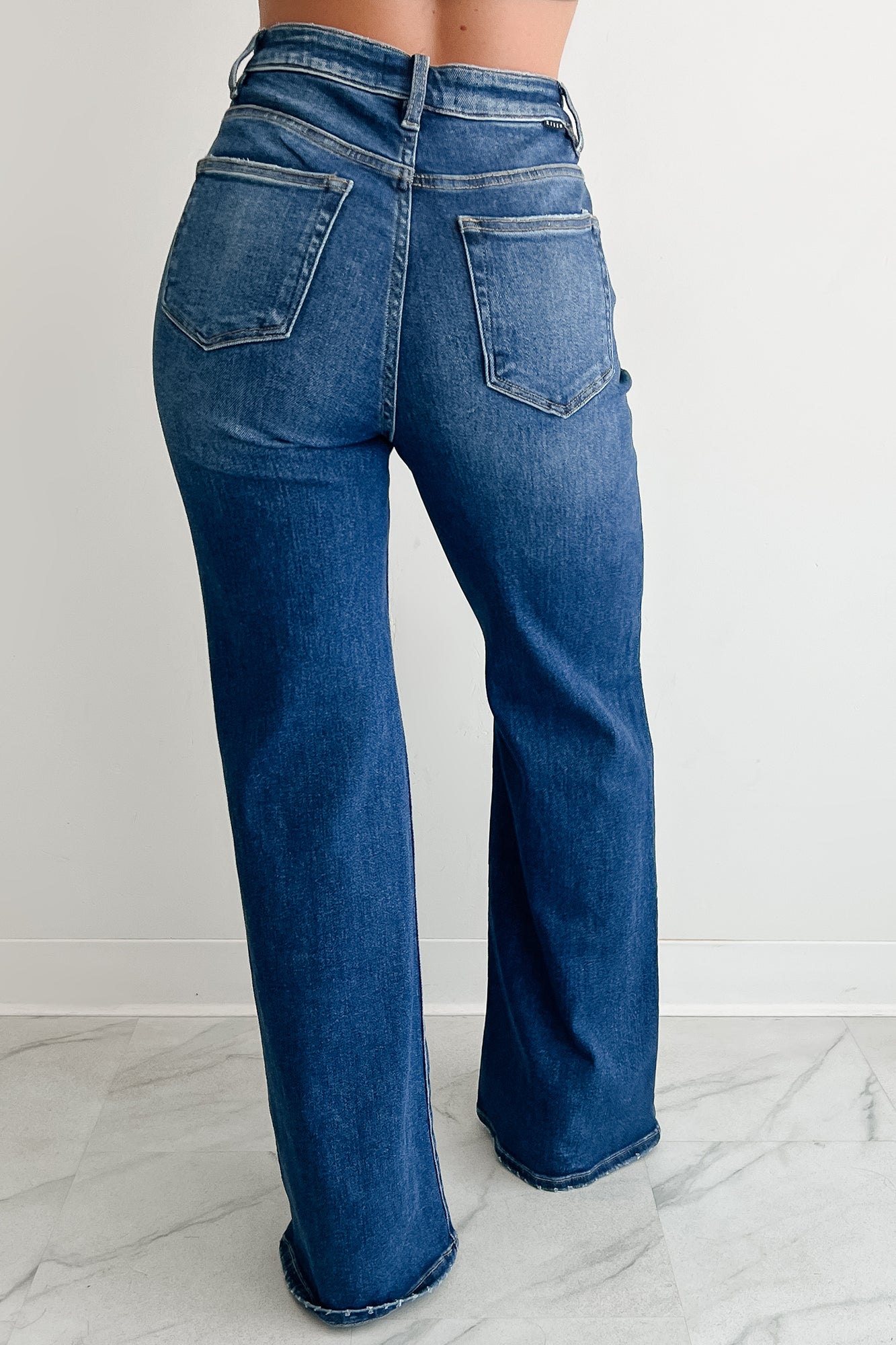 Sheridan High Rise Wide Leg Risen Jeans (Dark)-The Formal Wear